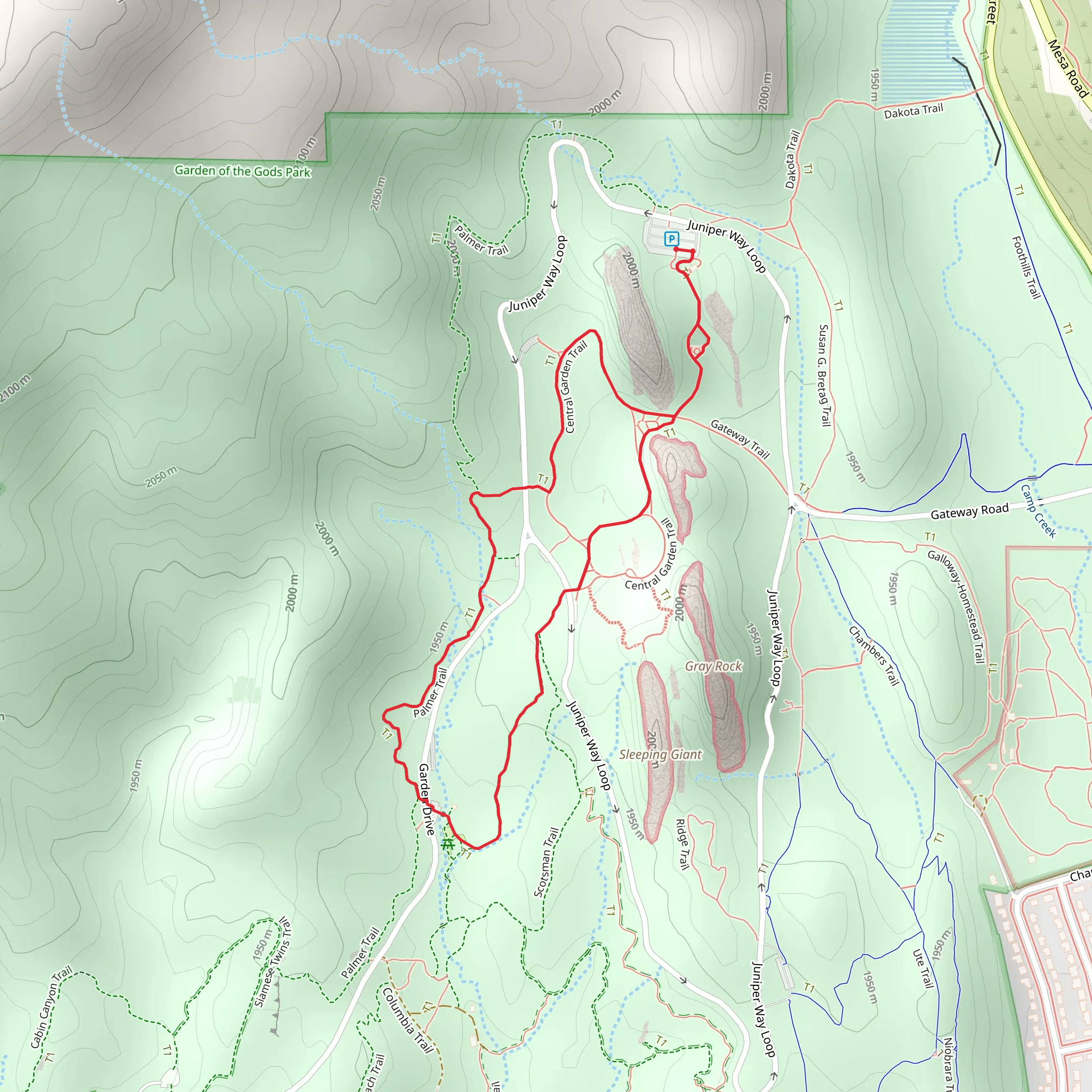 Central Garden, Palmer and Scotsman Loop Trail mobile static map
