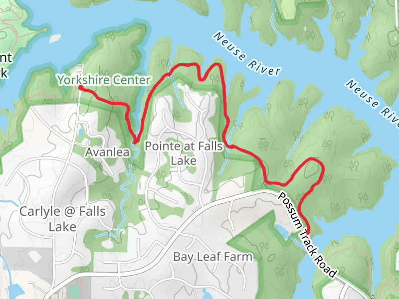Falls Lake Trail - East from Bayleaf Church Road