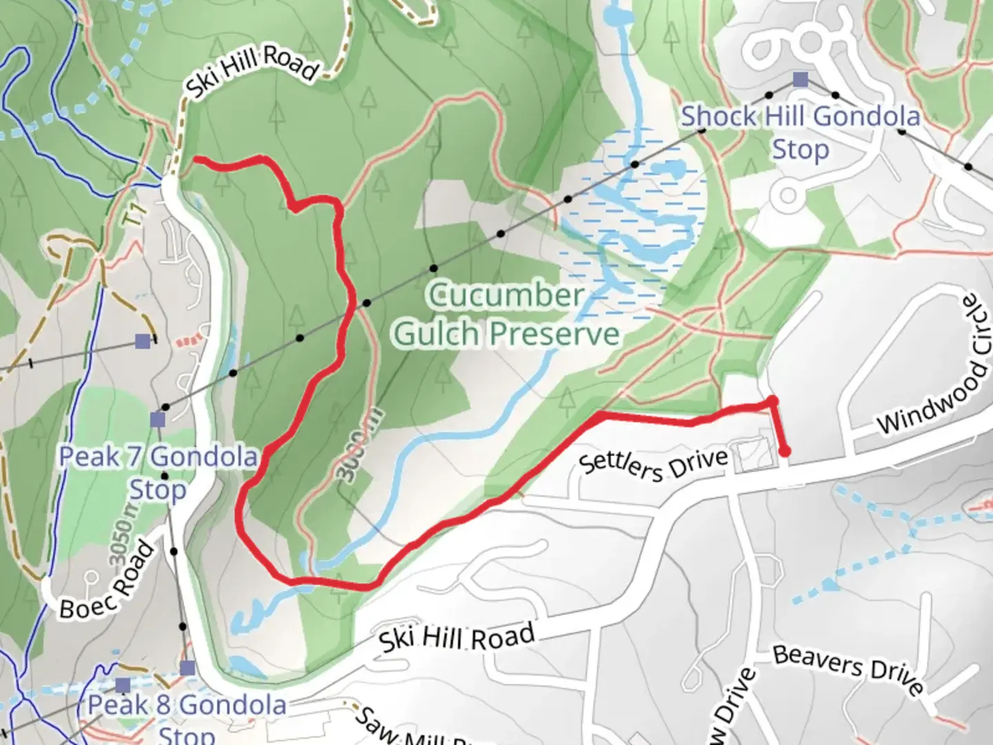 An image depicting the trail Morning Glory via Baby Doe and its surrounding area.