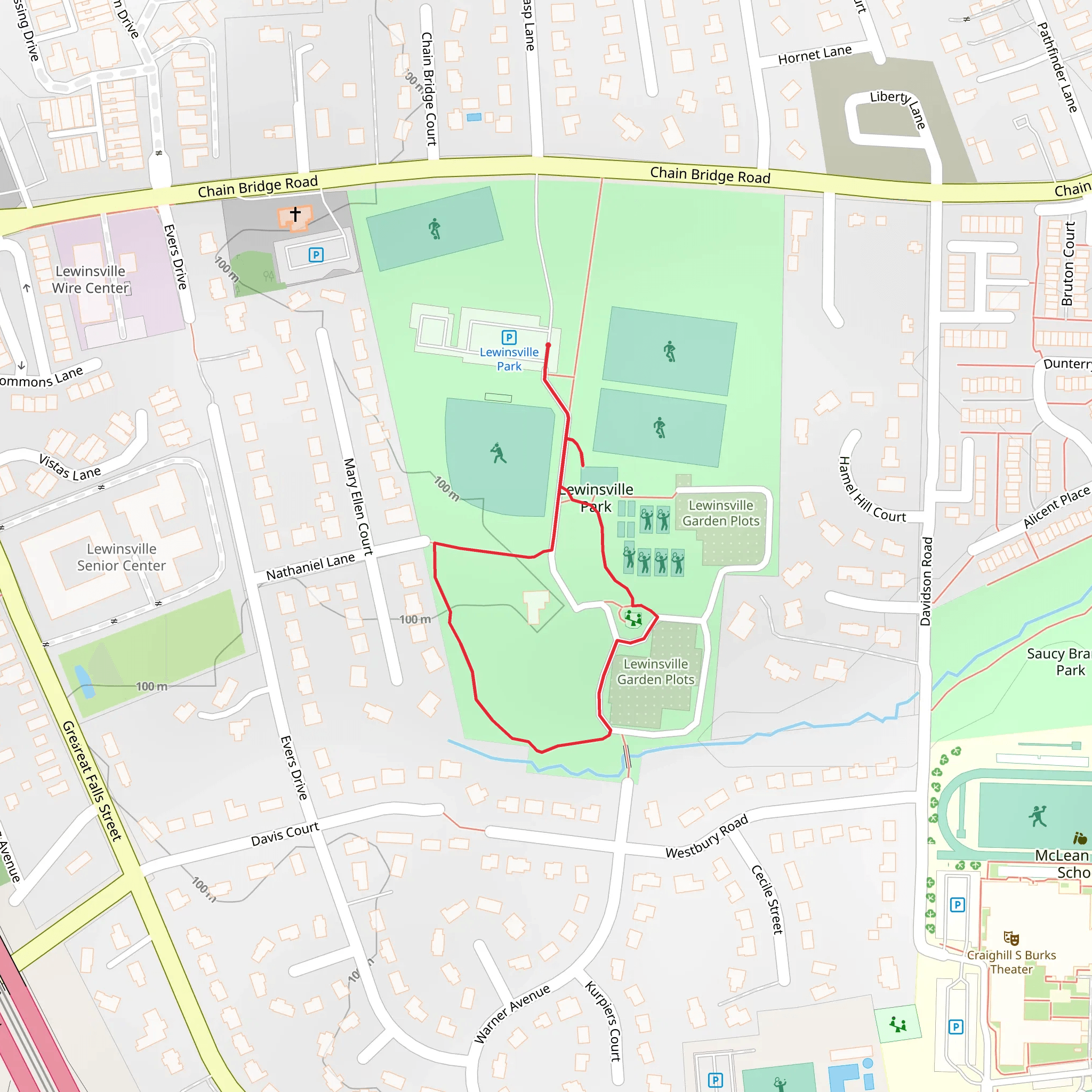 Lewinsville Park Loop mobile static map