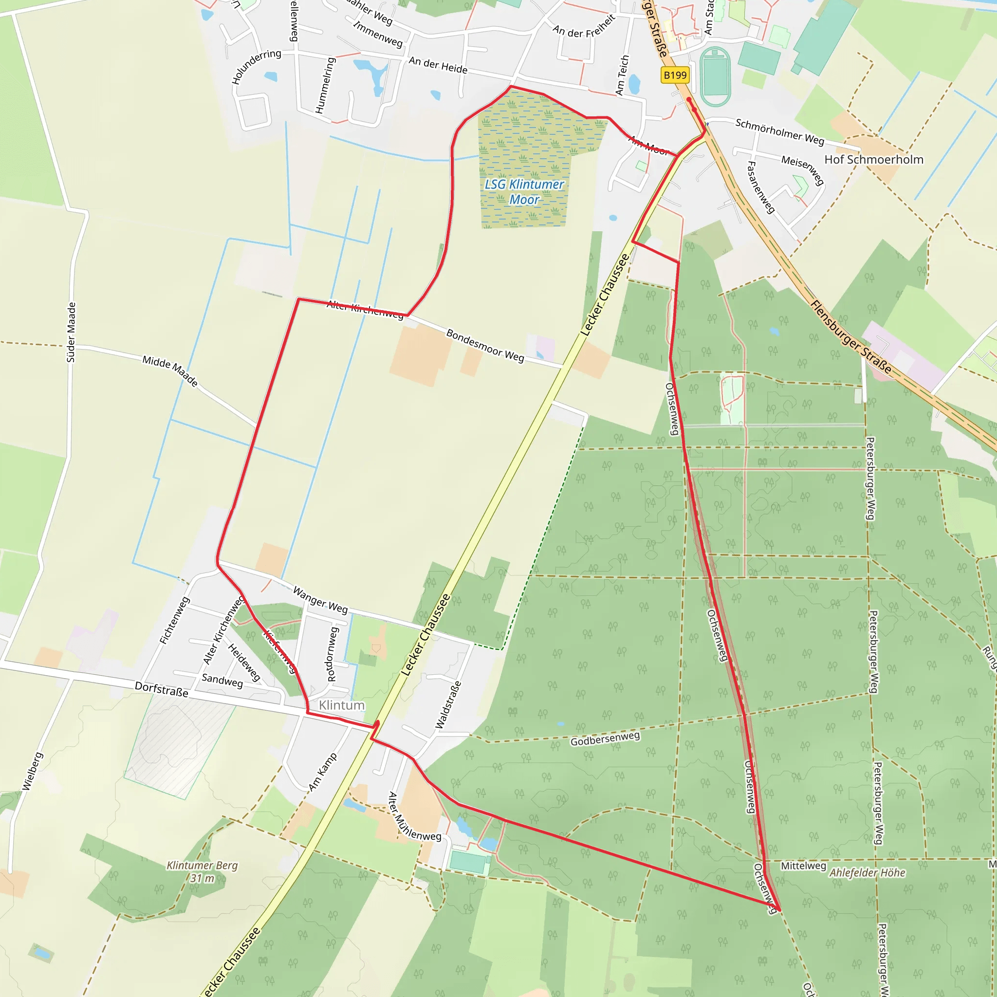 Bergweg and Moorweg mobile static map