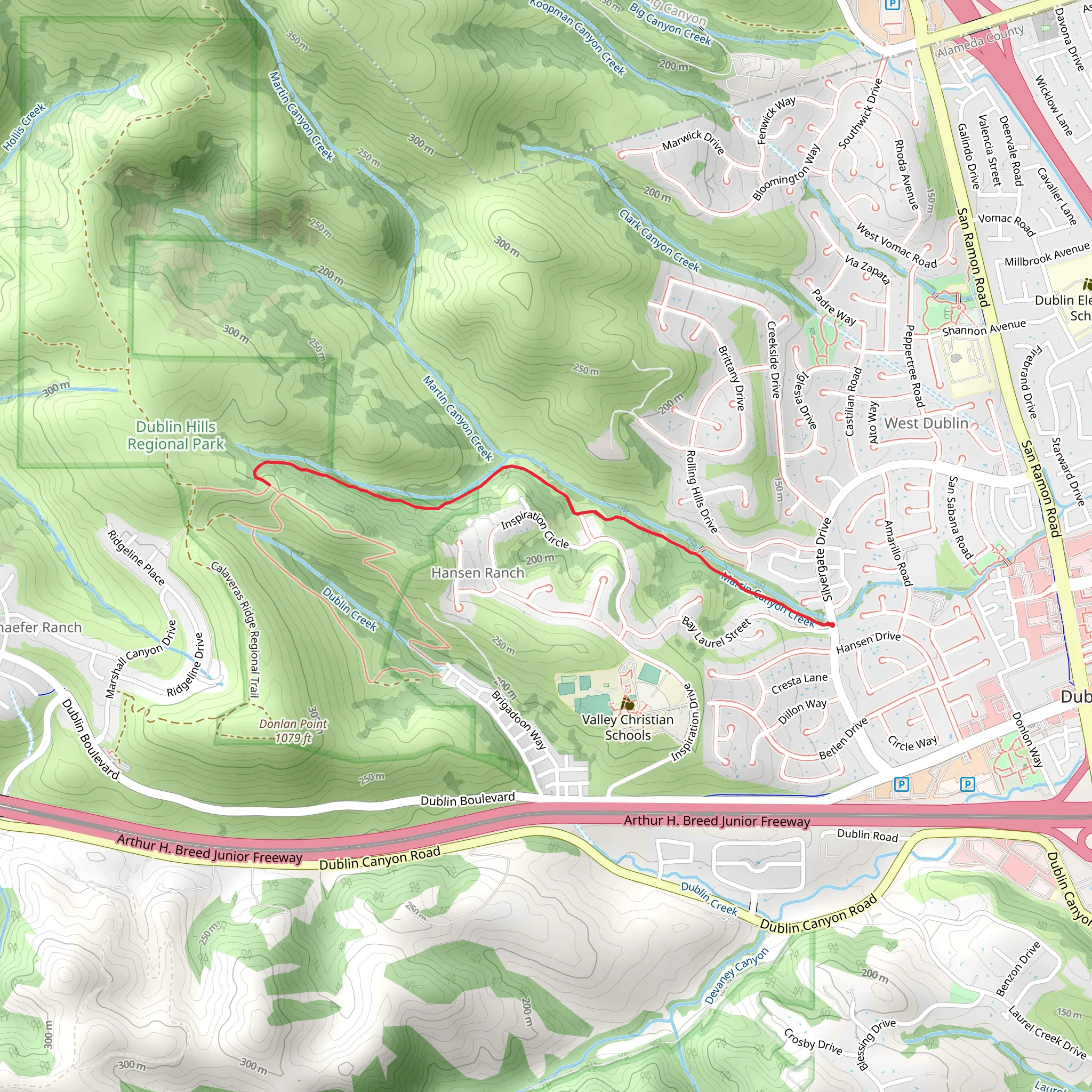 Martin Canyon Creek Trail mobile static map
