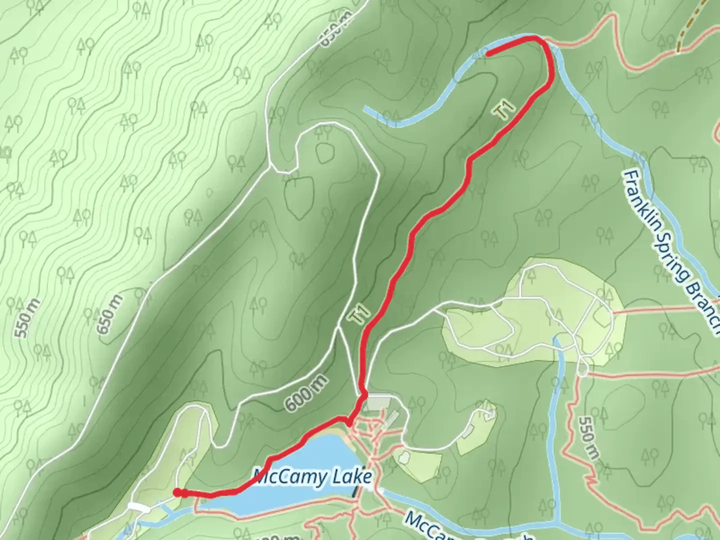 An image depicting the trail Azalea and Franklin Spring Branch and its surrounding area.
