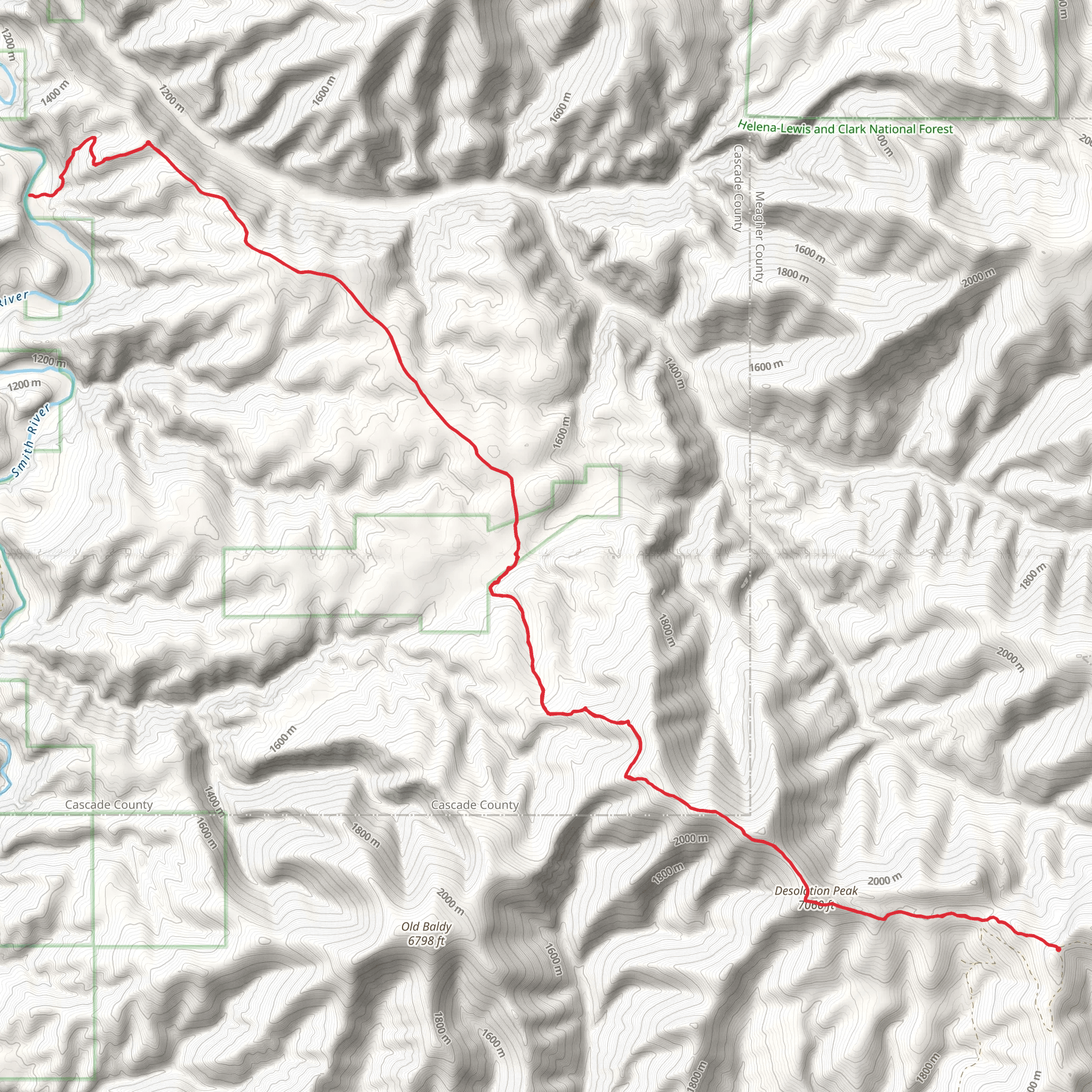 Parker Ridge Trail via Desolation Peak Trail mobile static map