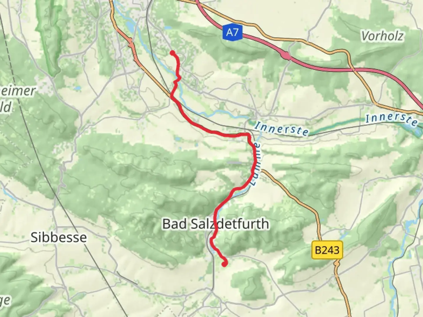 An image depicting the trail Hildesheim to Wehrstedt via Schwarzer Weg and its surrounding area.
