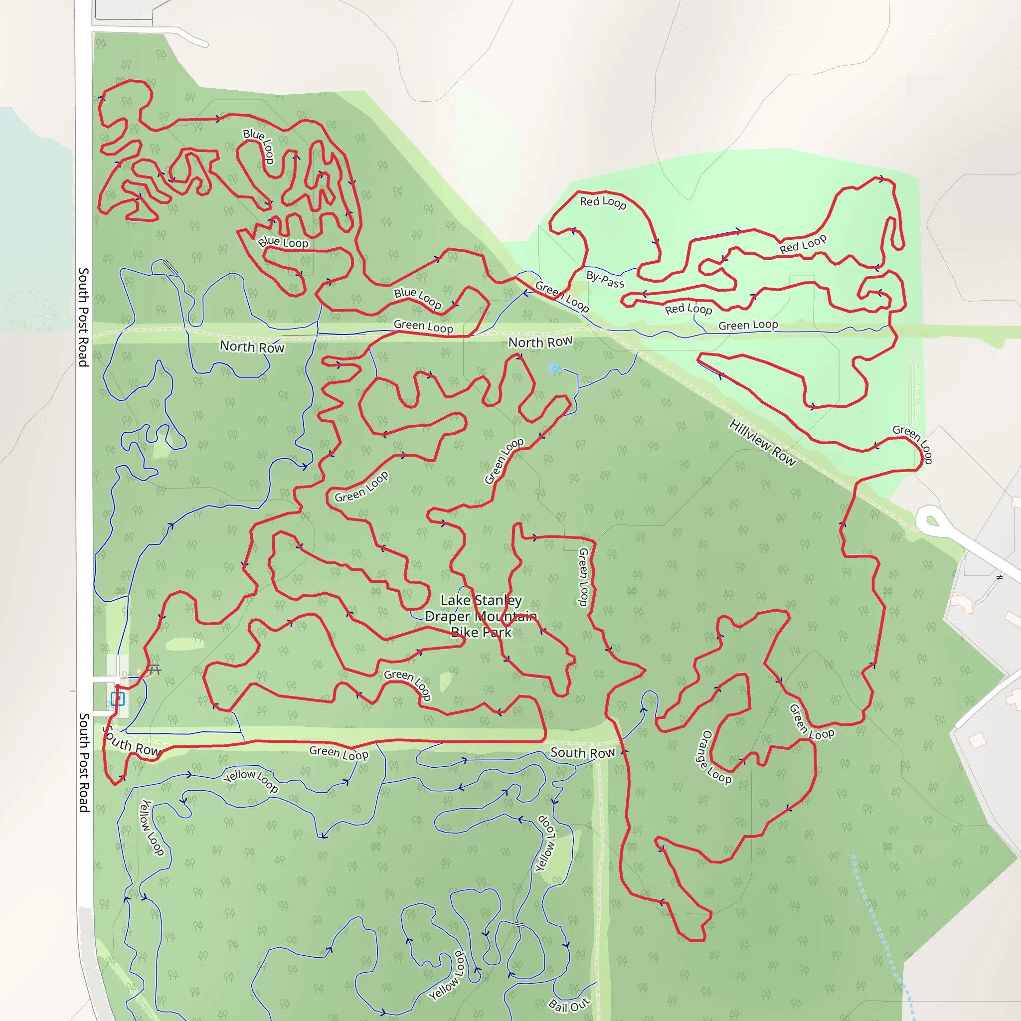 Stanley Draper Green, Red and Blue Loop mobile static map