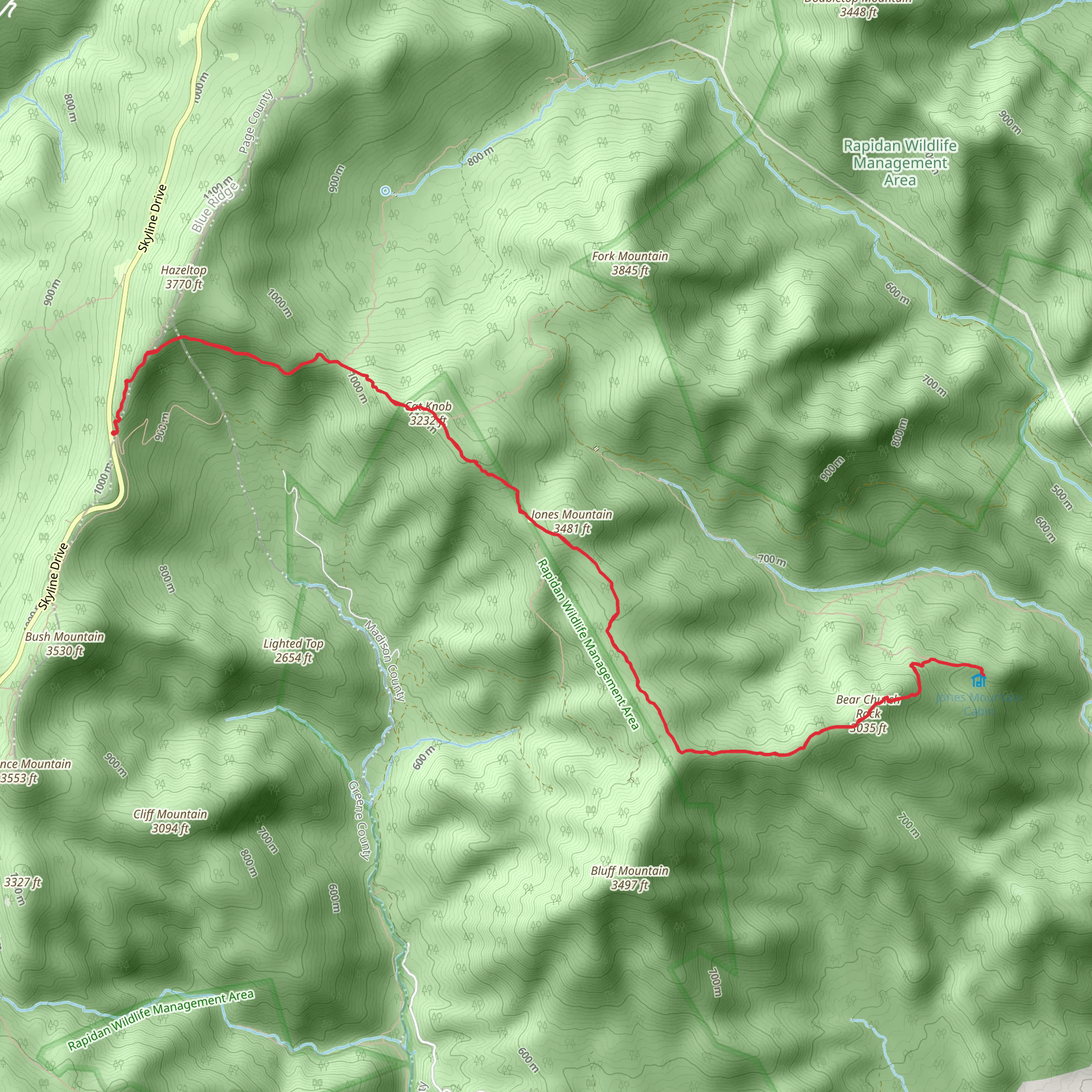 Jones Mountain and Bear Church mobile static map