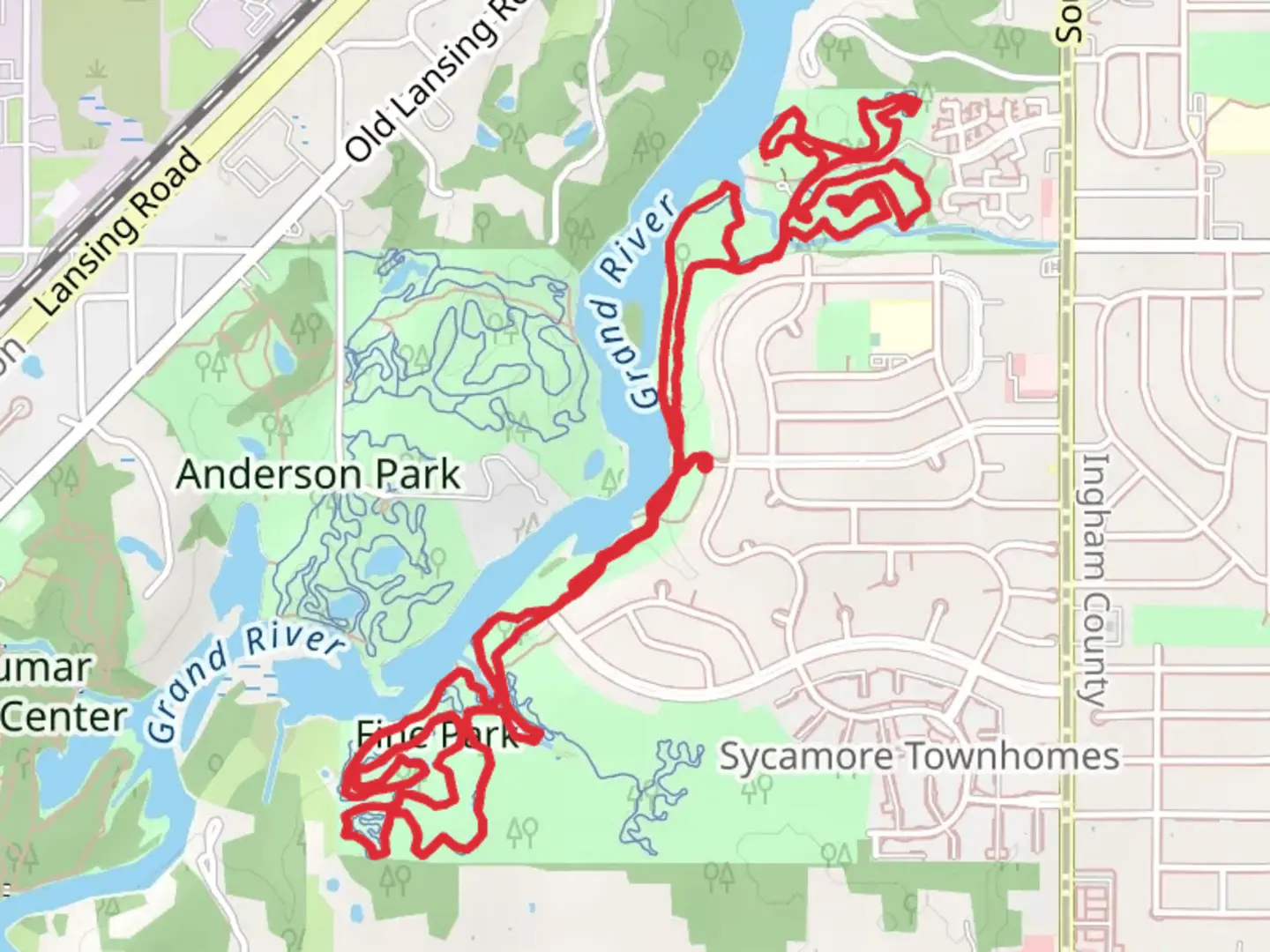 An image depicting the trail The Fulton Park, Hunters Ridge Park and Fine Park Loop and its surrounding area.