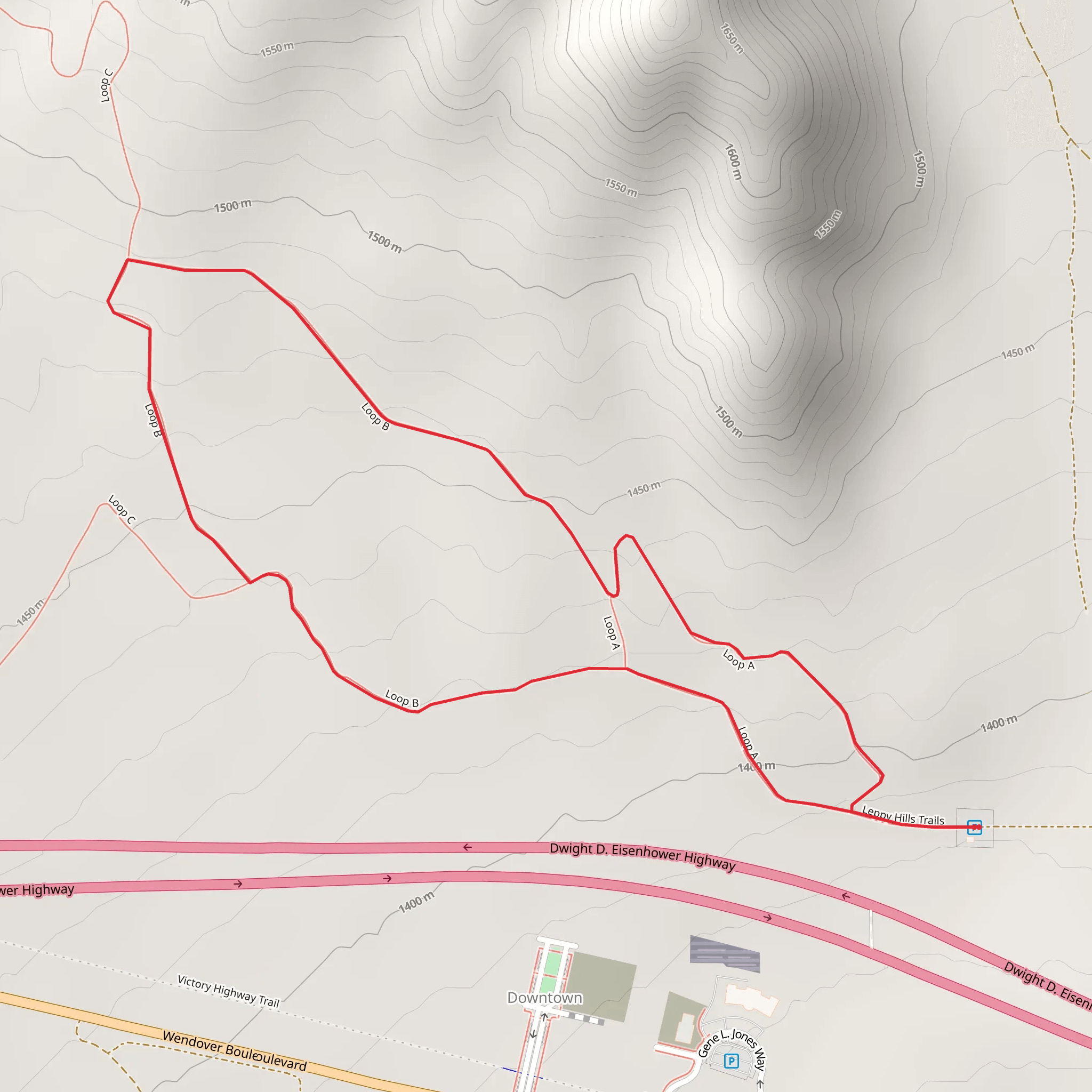 Wendover Hiking Loop Trails mobile static map