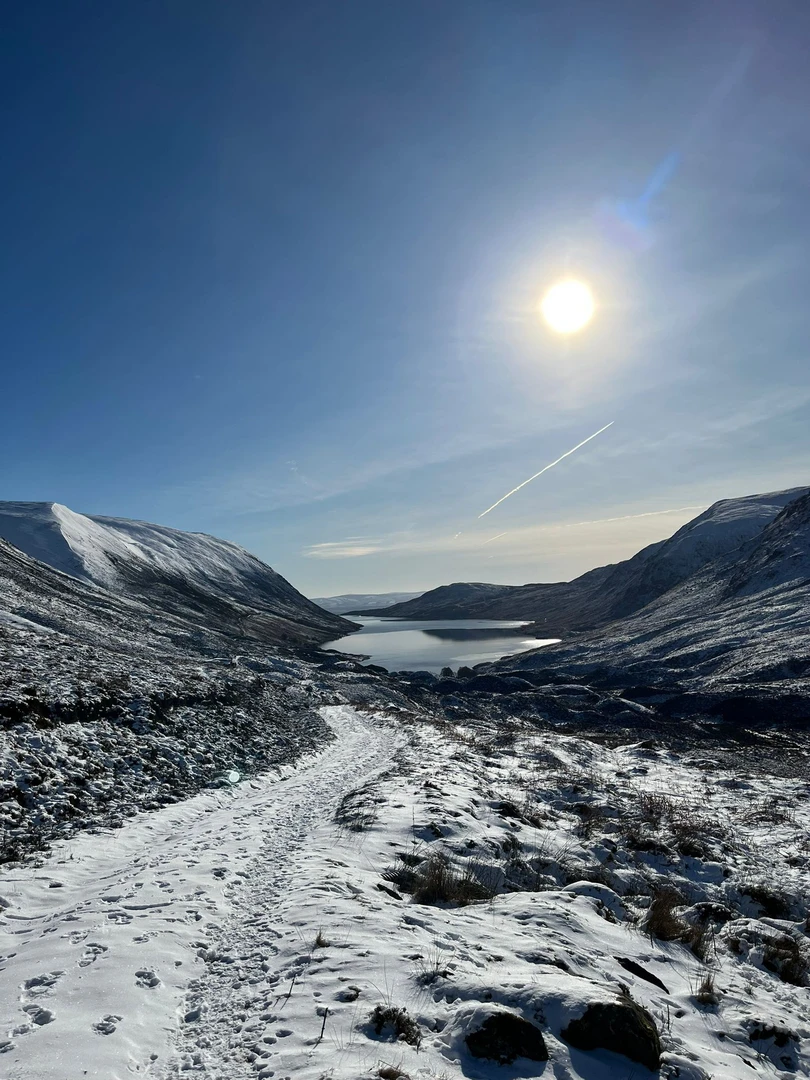 An image depicting the trail Ben Chonzie from Loch Turret reservoir car park and its surrounding area.