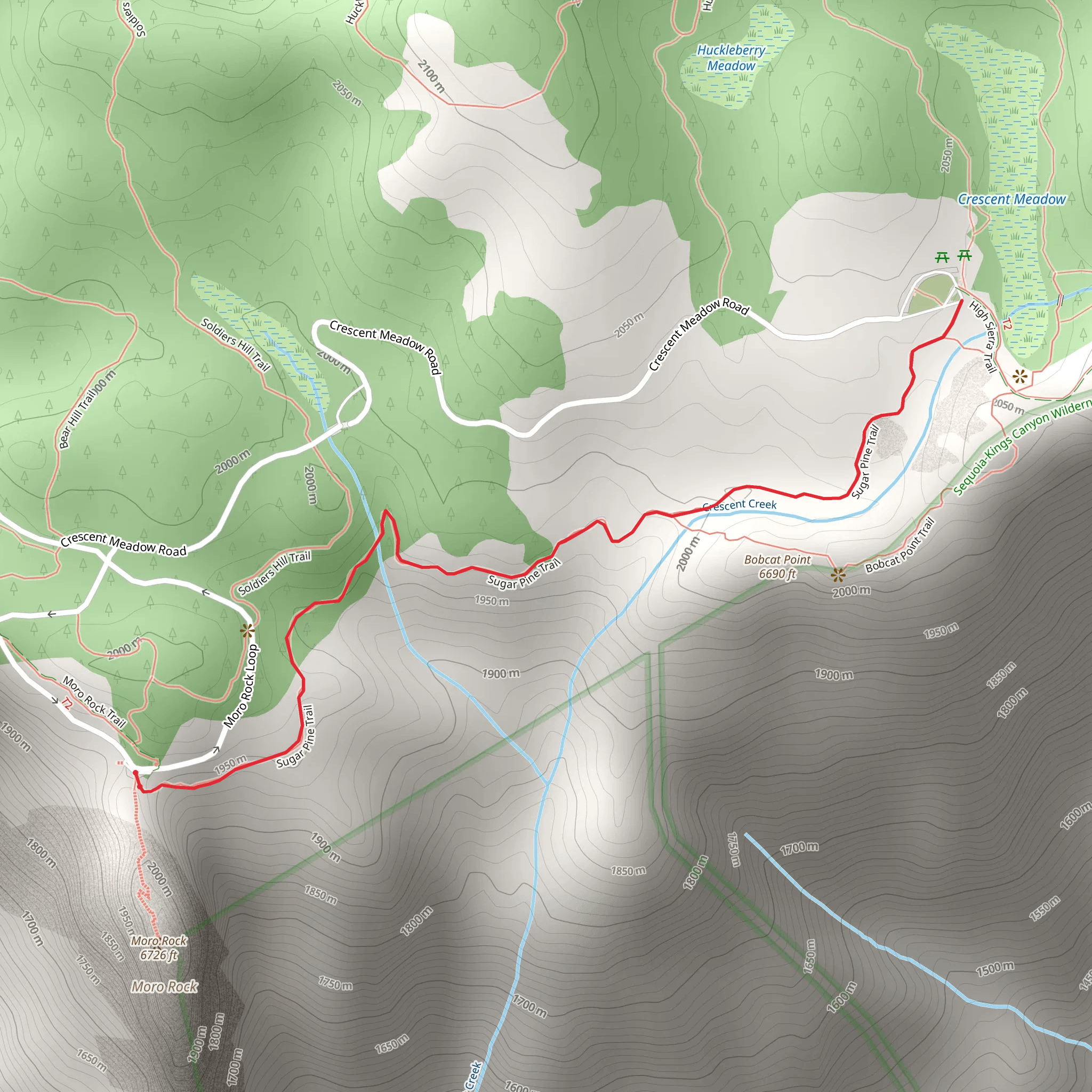 Sugar Pine Trail mobile static map