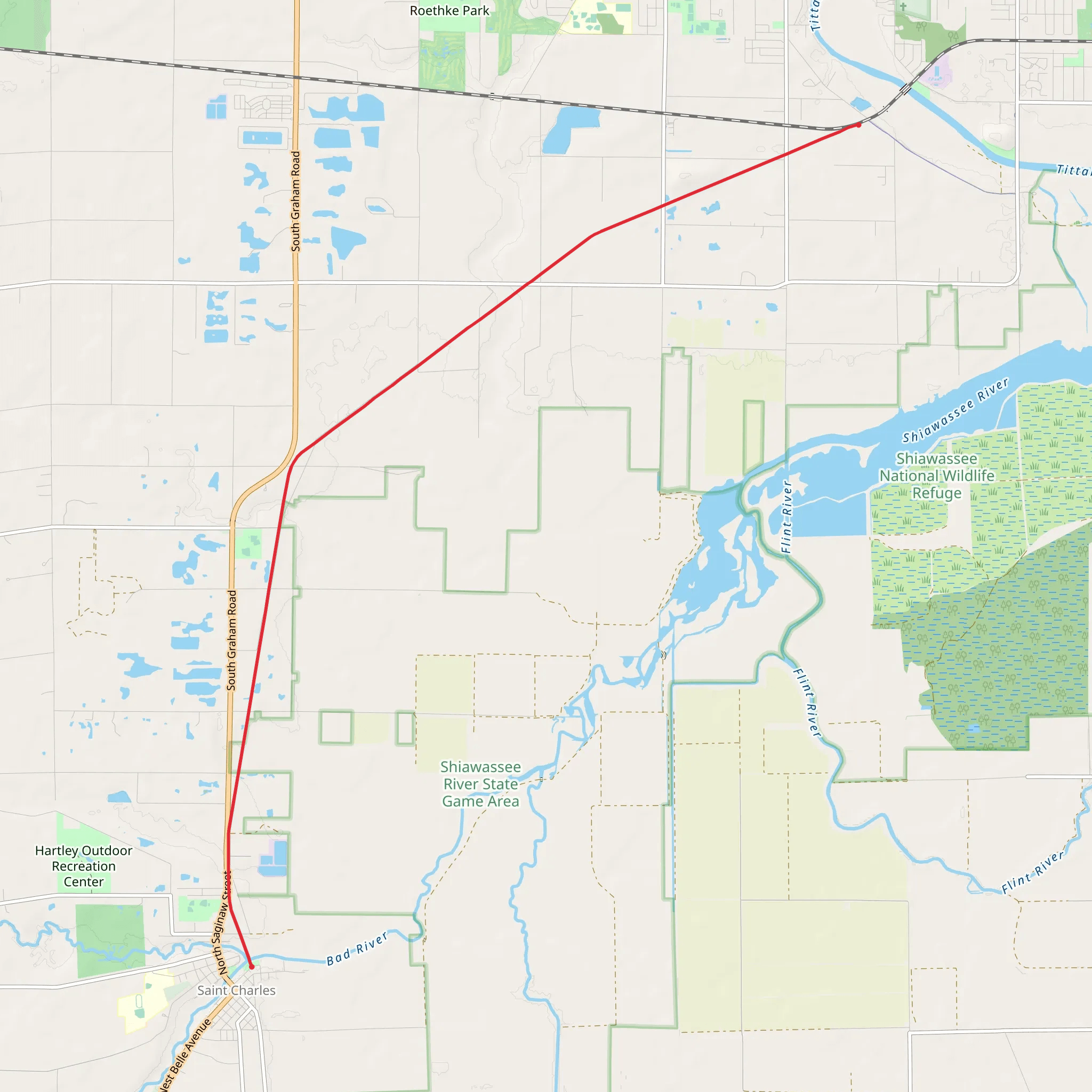 Saginaw Valley Rail Trail mobile static map