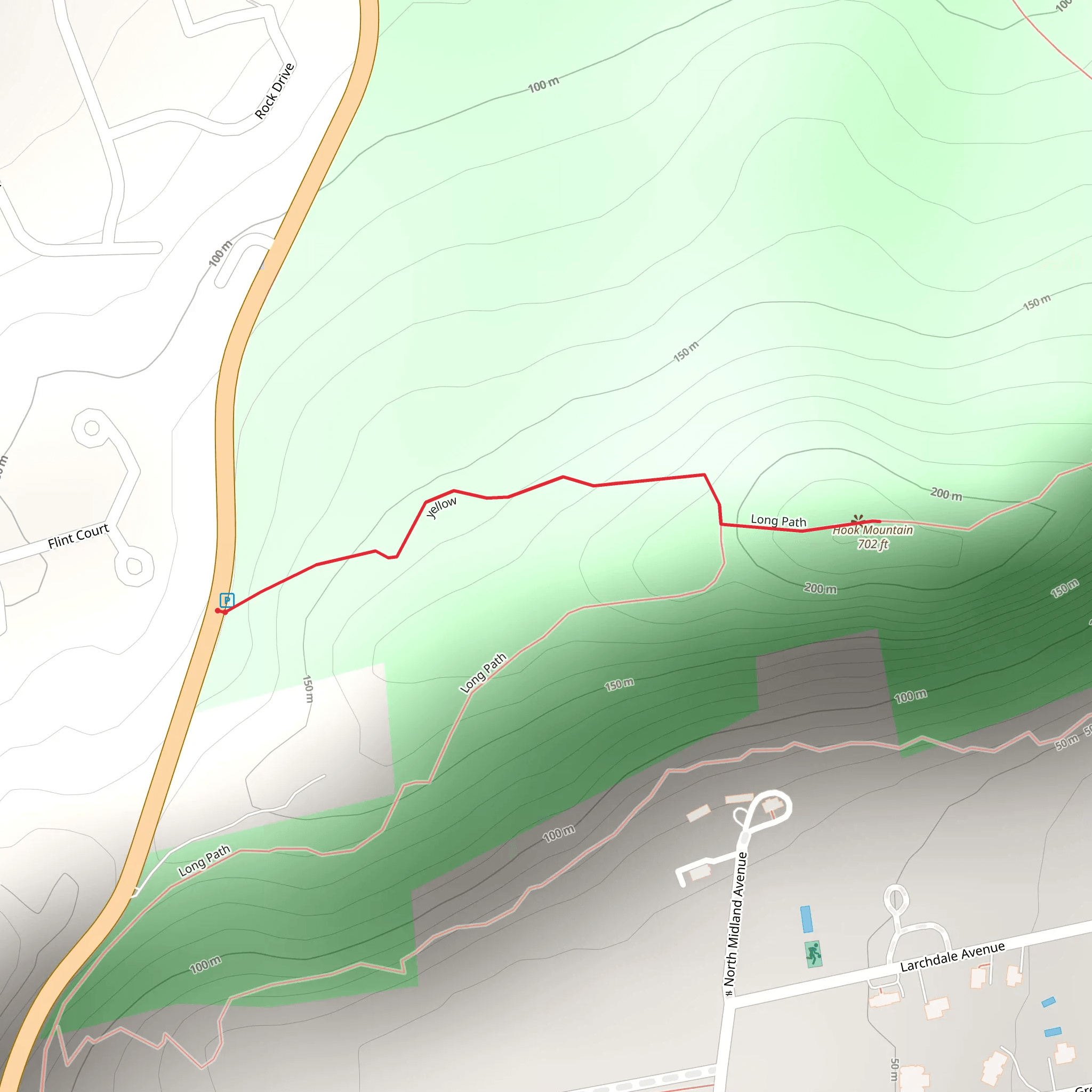 Hook Mountain Trail mobile static map