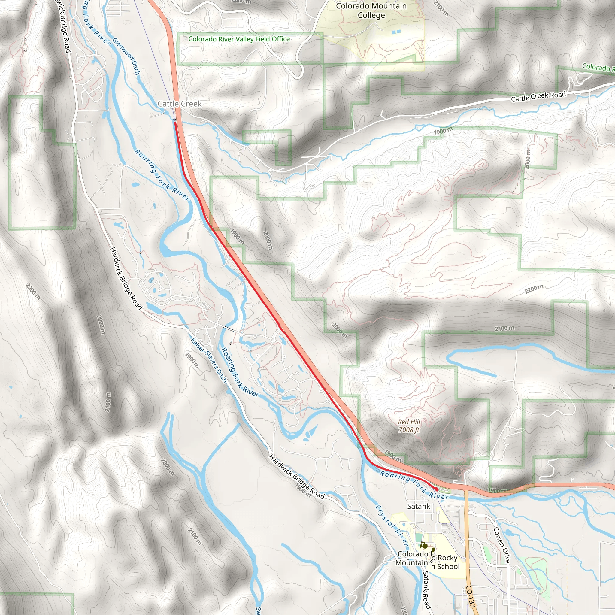 Roaring Fork River - Rio Grande Trail mobile static map