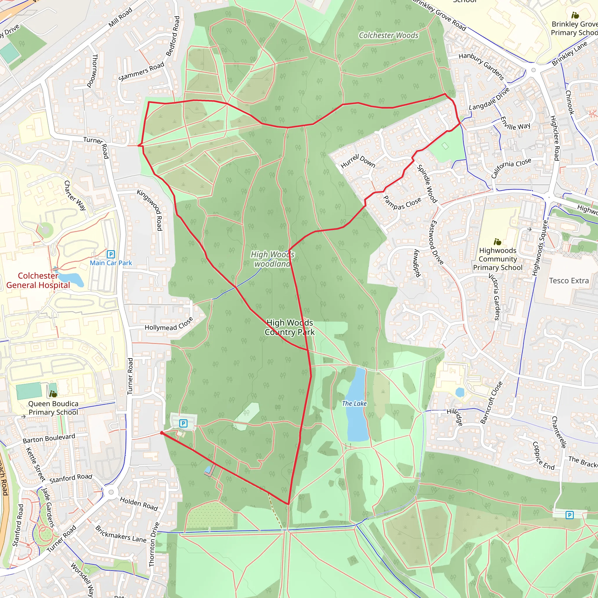High Woods Country Park mobile static map