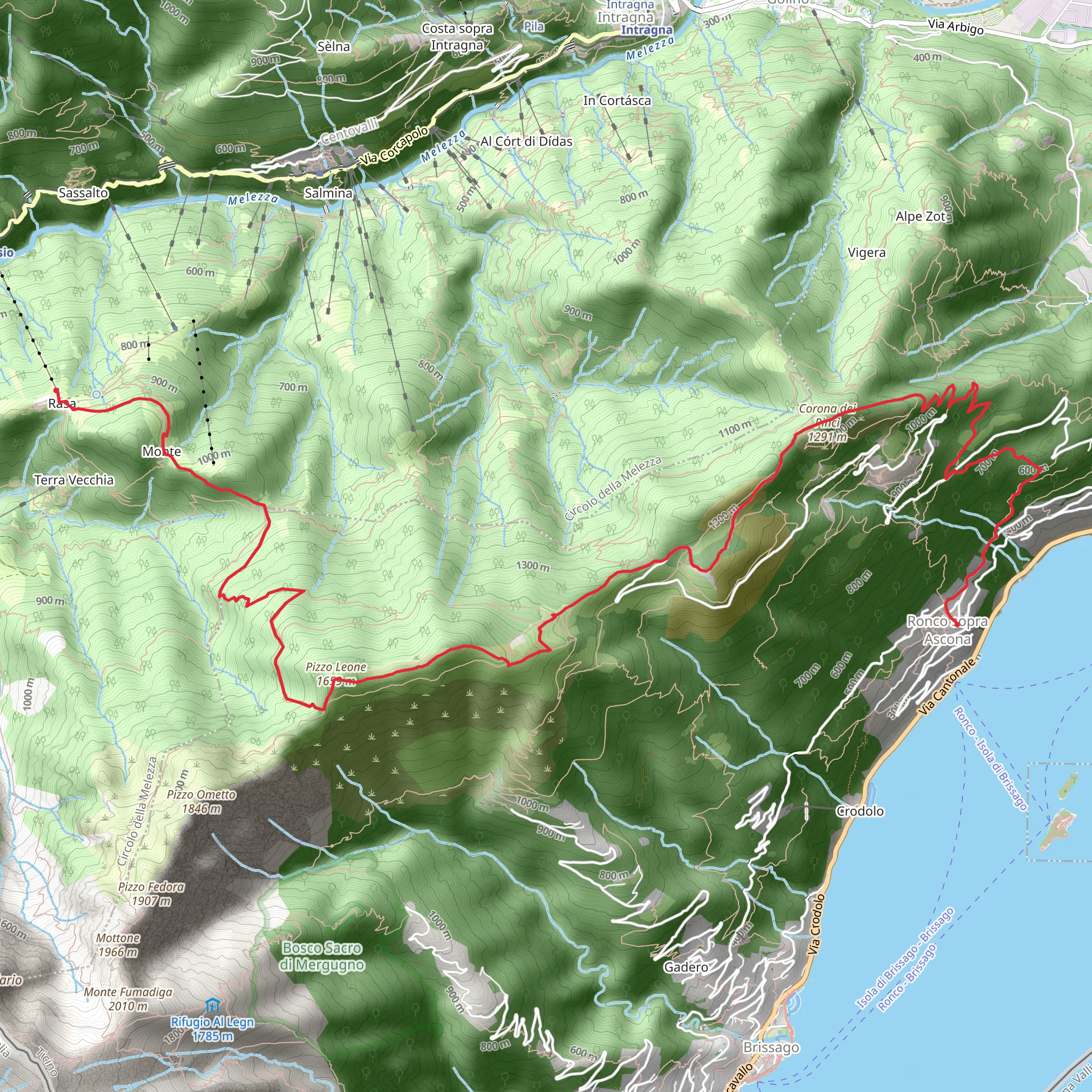 Rasa - Centovalli to Pizzo Leone mobile static map