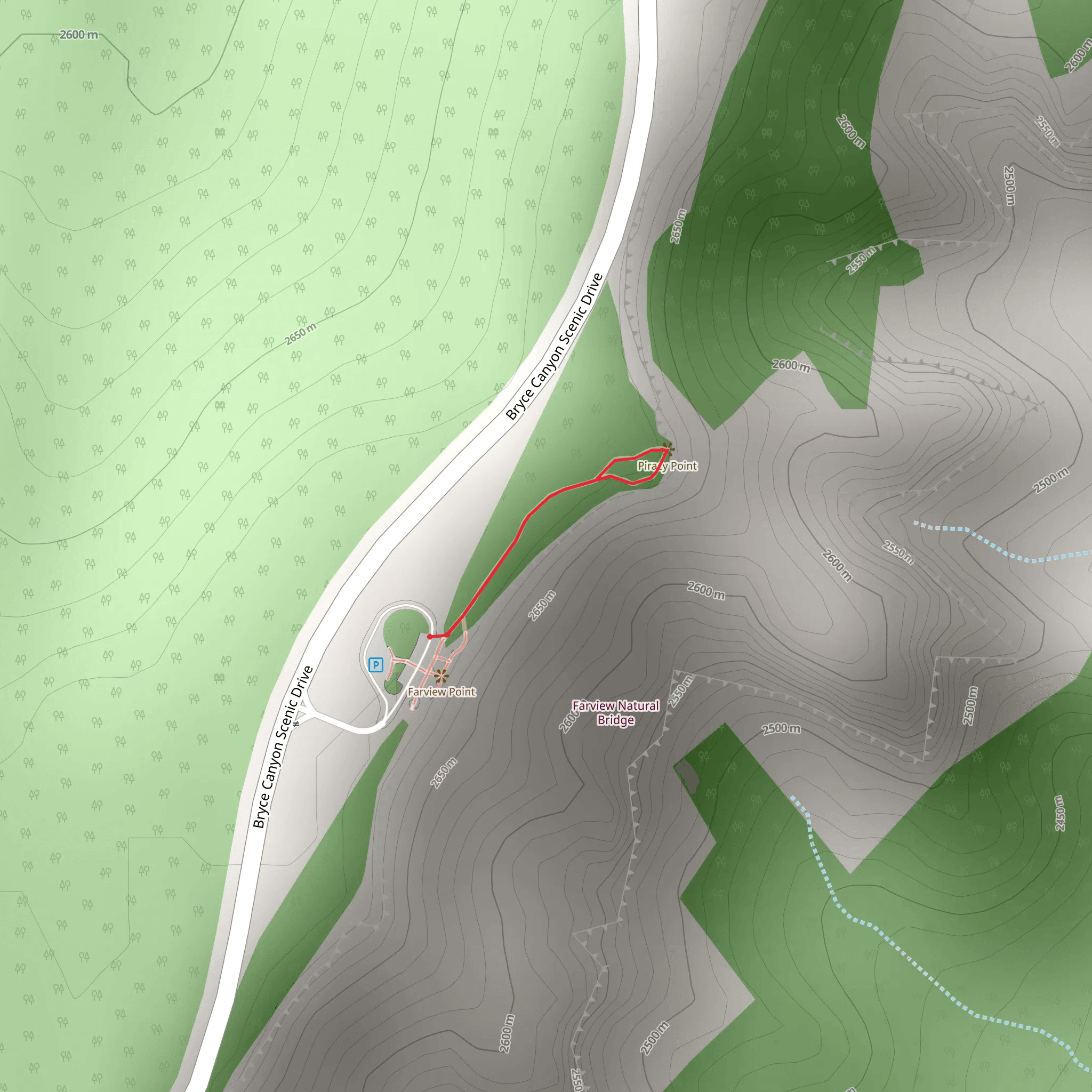 Farview Point Walkway to Piracy Point mobile static map