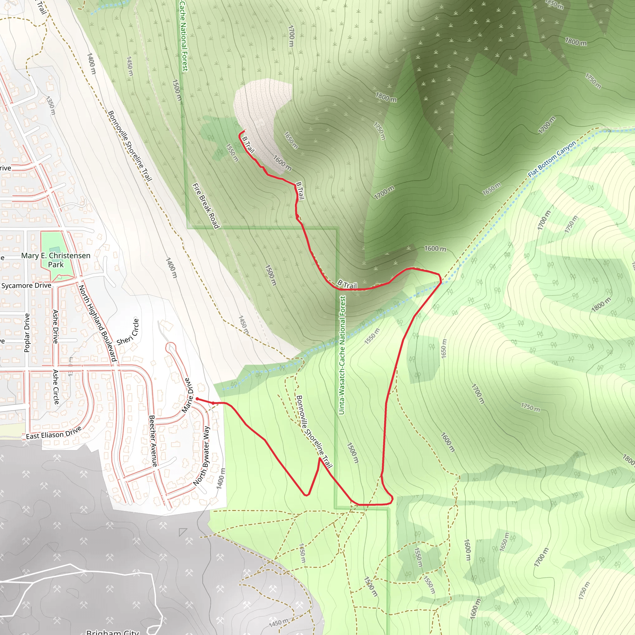 Flat Bottom Canyon Walk mobile static map