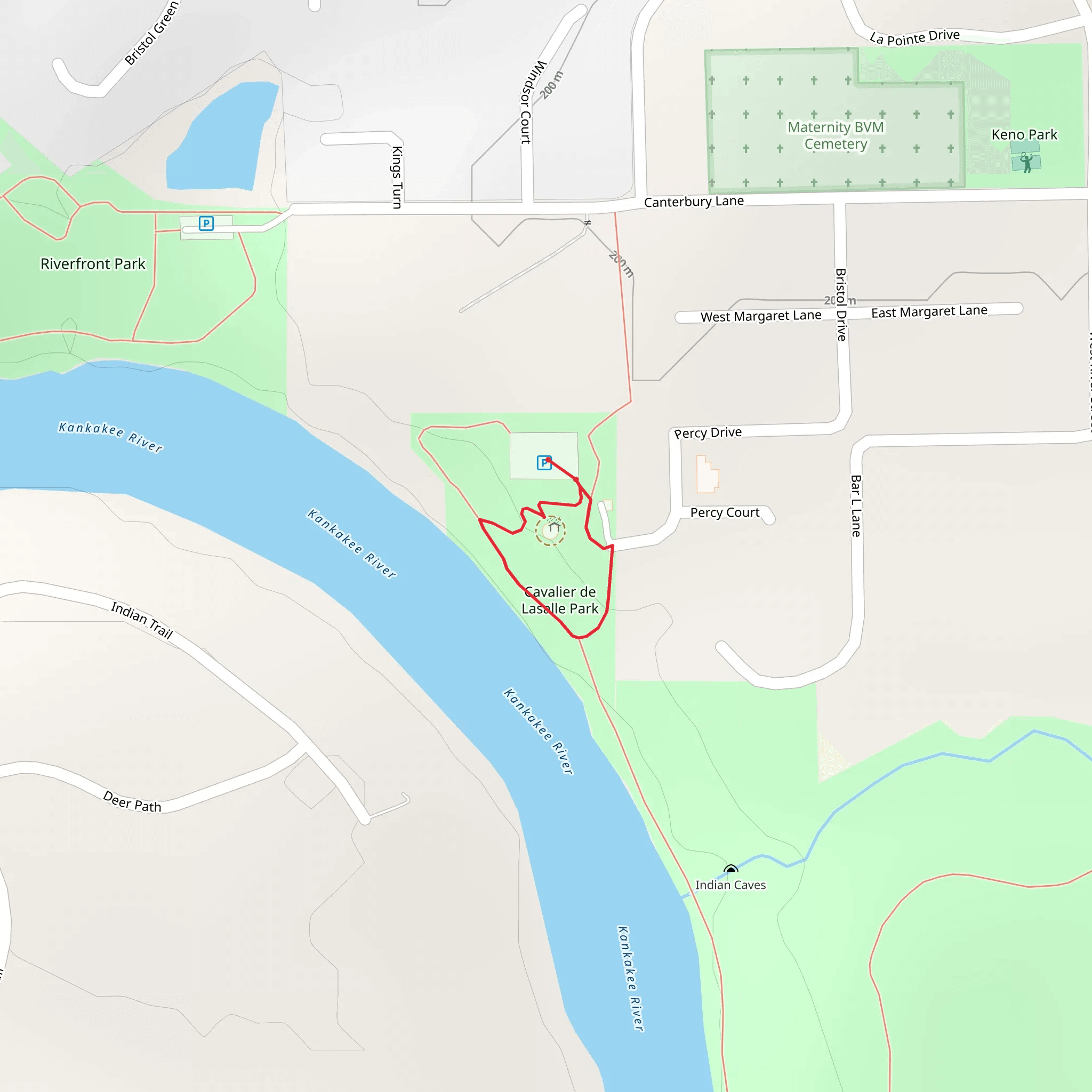 Cavalier de Lasalle Park Loop mobile static map