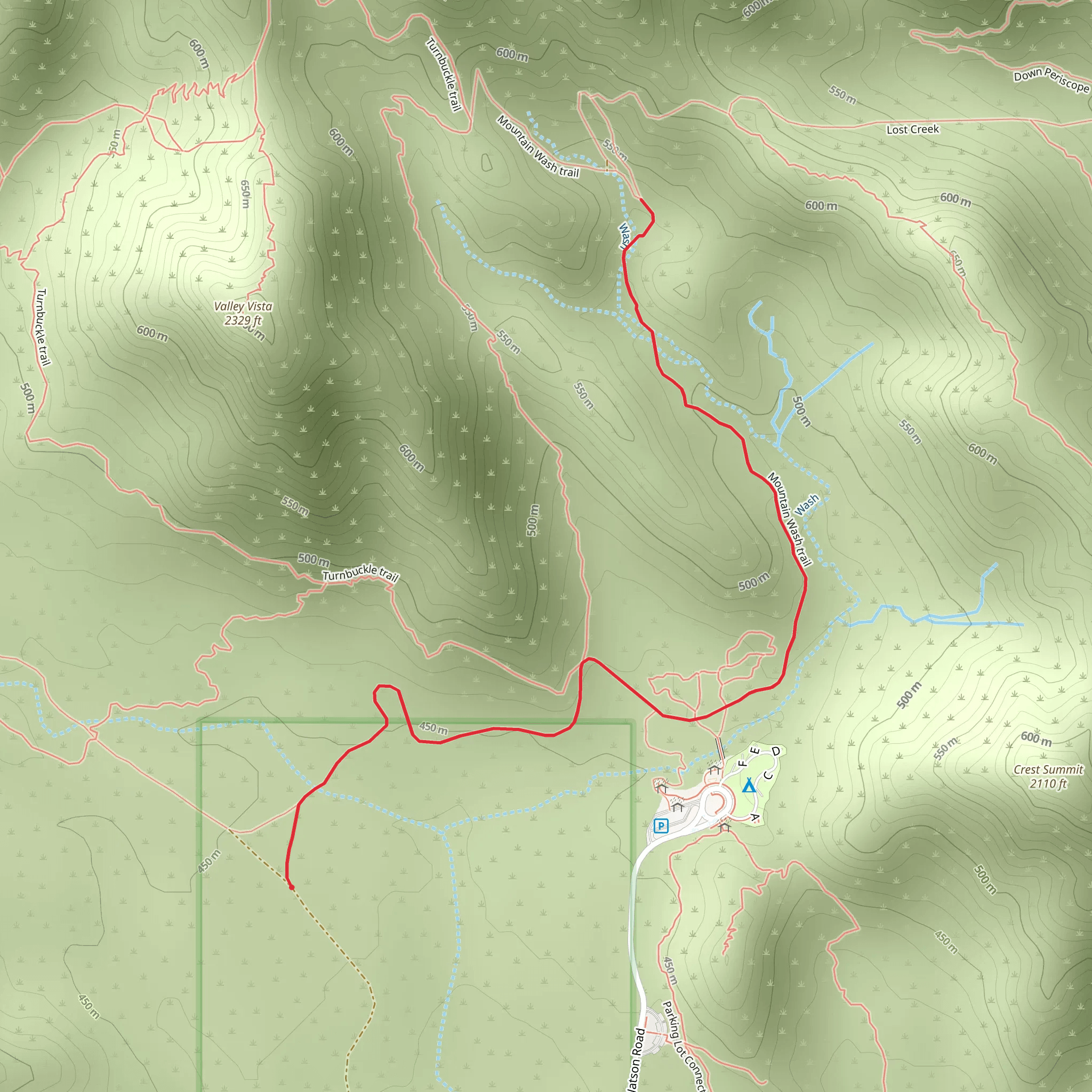 Mountain Wash Trail mobile static map