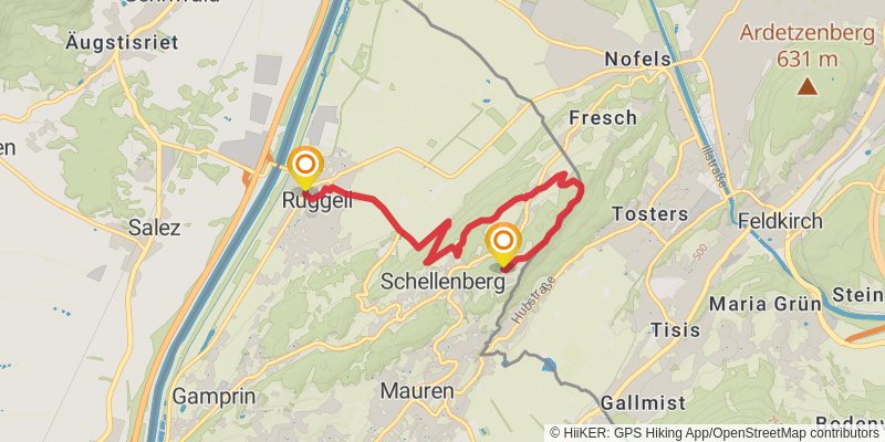 Liechtensteiner Panoramaweg stage 4 Map