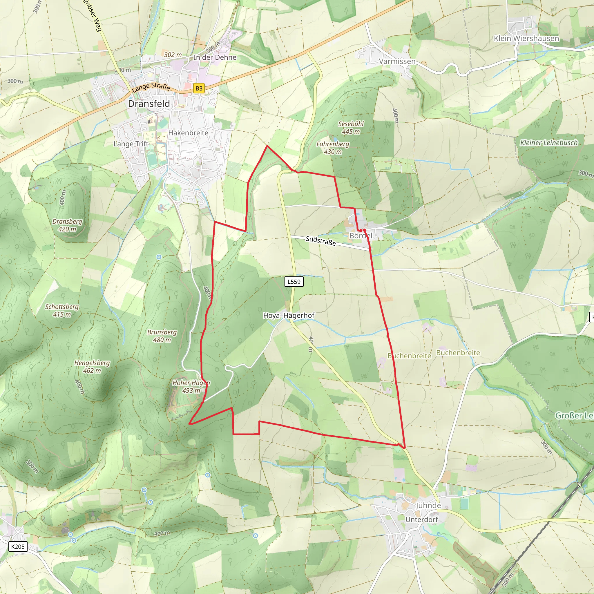 Rundwanderweg Dransfeld 5 mobile static map