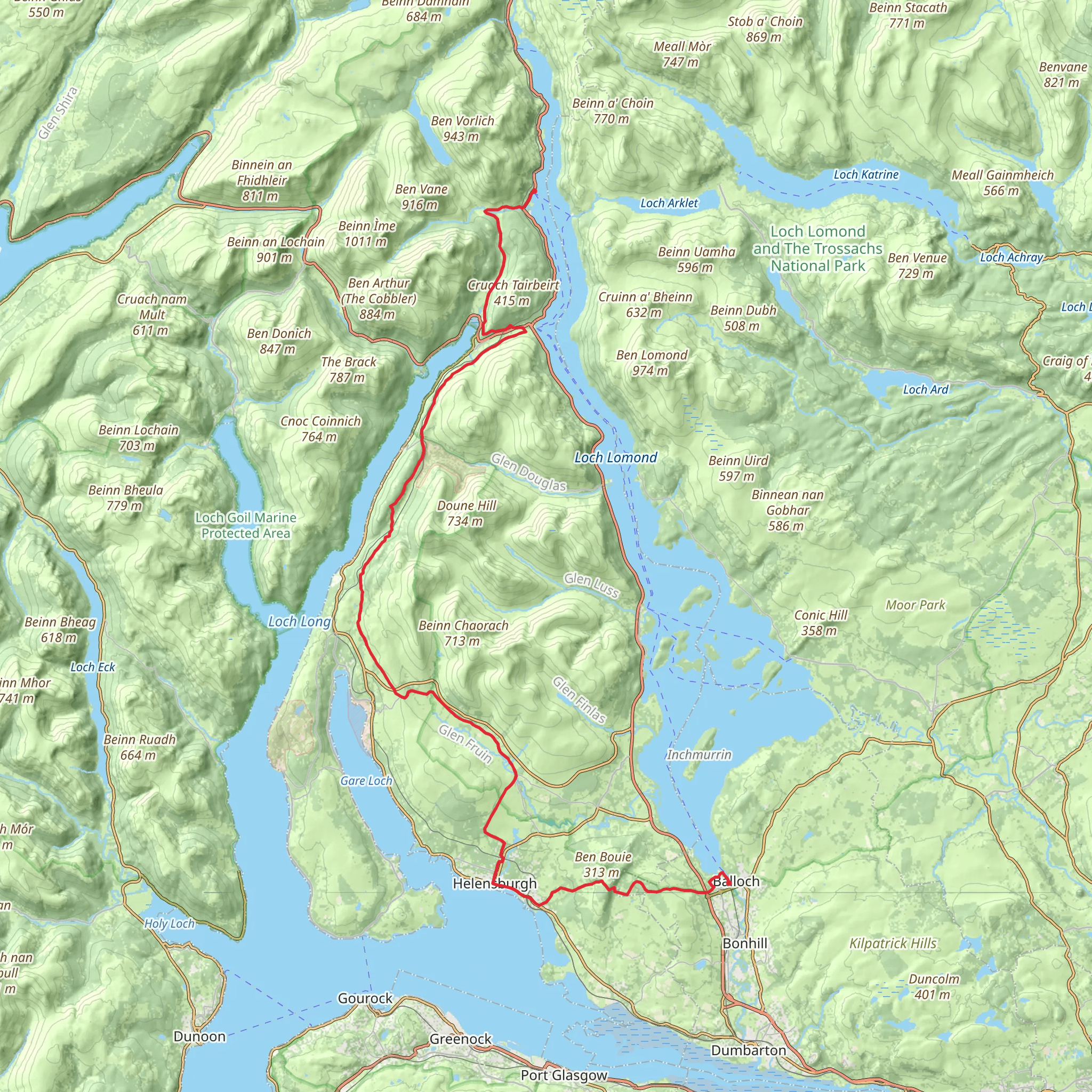 Three Lochs Way mobile static map