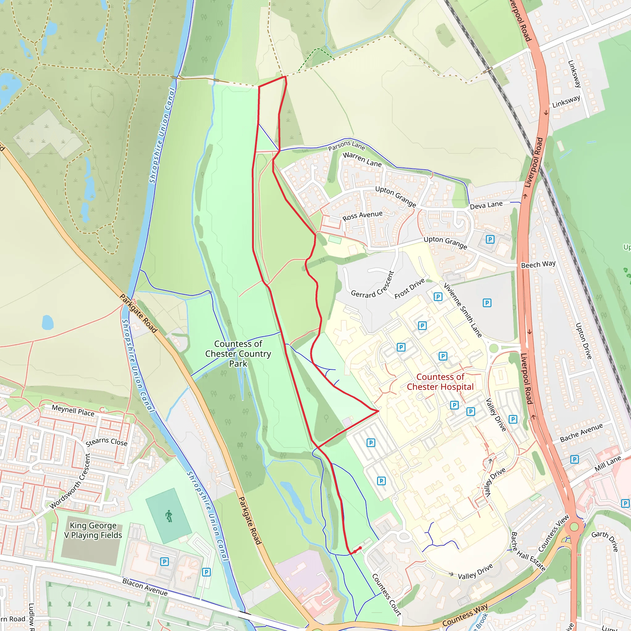 Countess of Chester Country Park Loop mobile static map