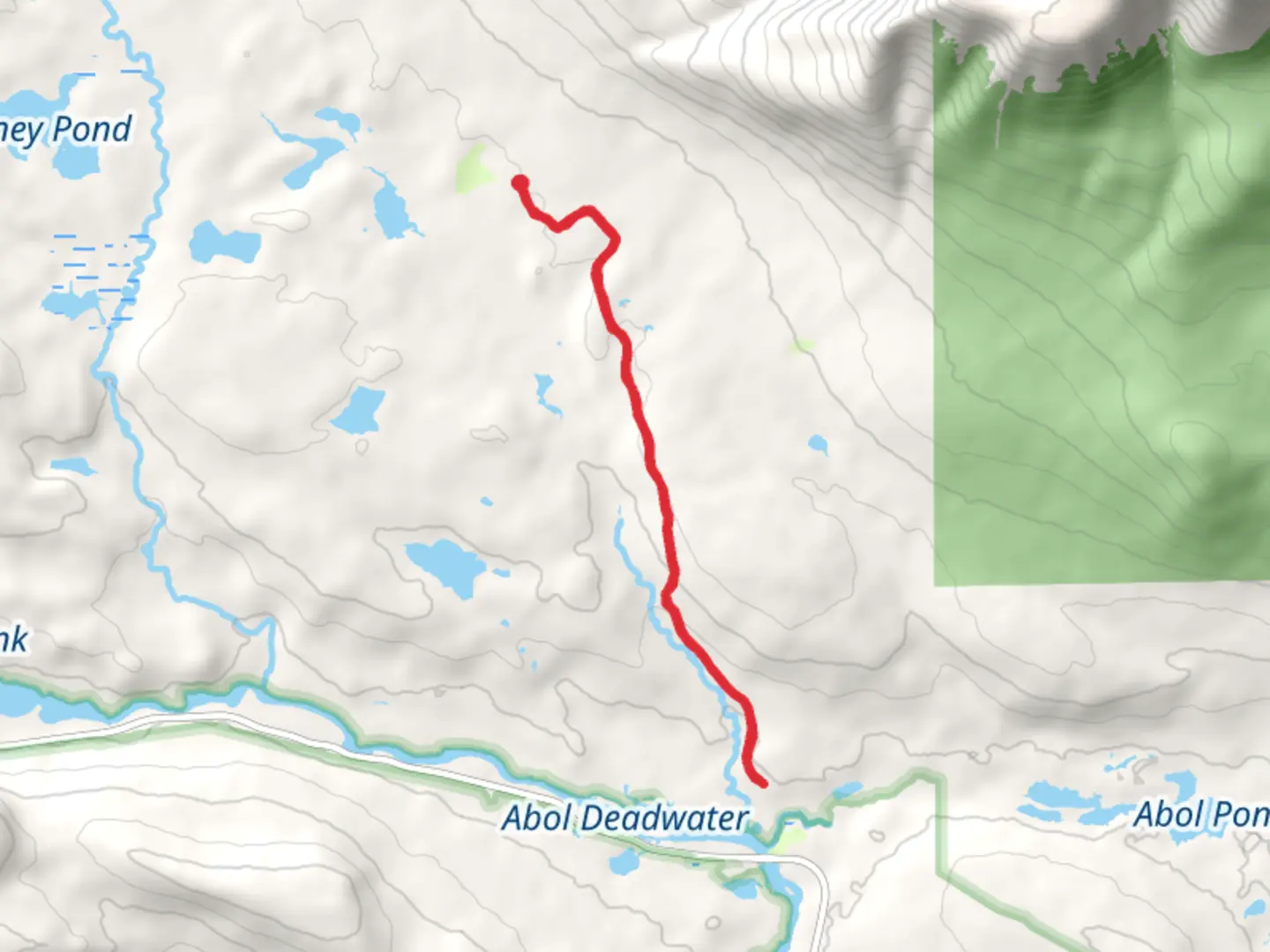 An image depicting the trail Katahdin Stream and its surrounding area.