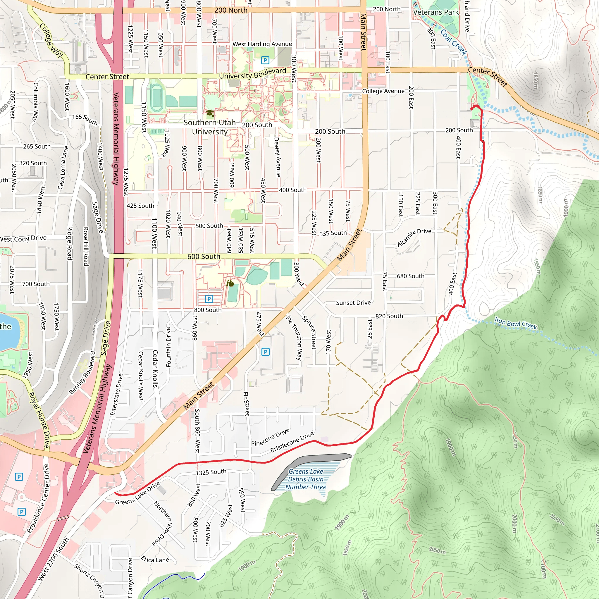 East Bench Trail mobile static map