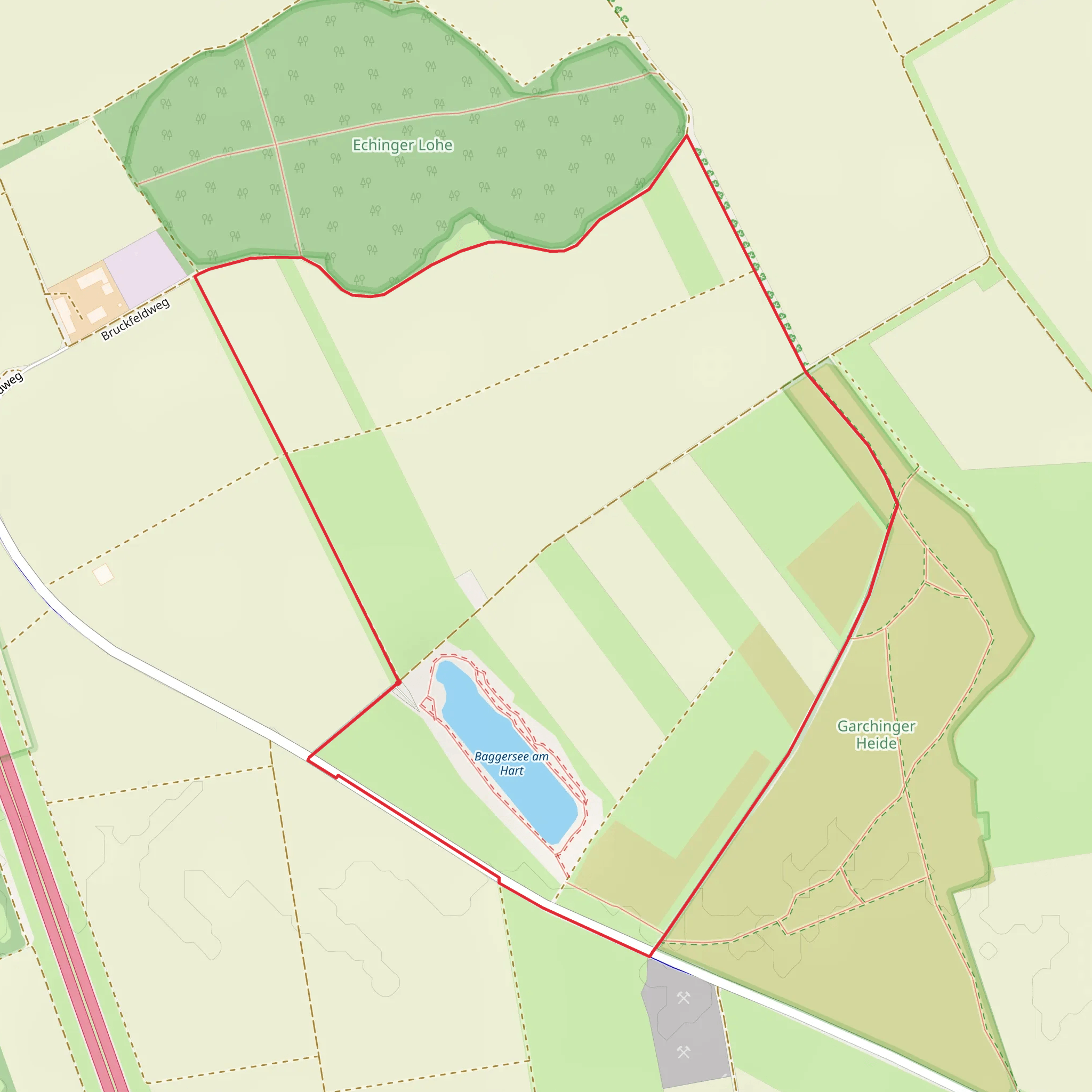 Echinger Lohe and Baggersee am Hart Loop mobile static map
