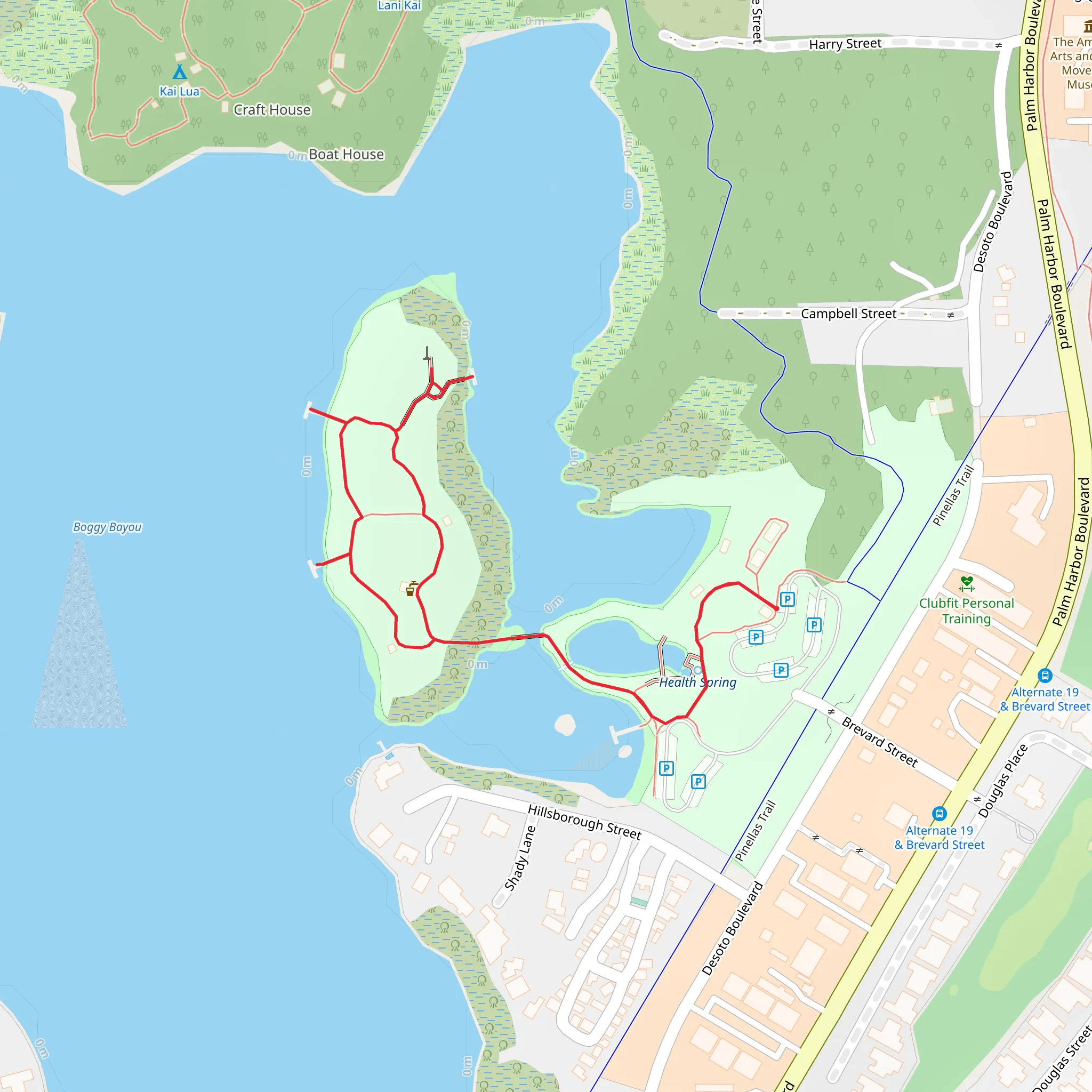 Wall Springs Park Loop mobile static map