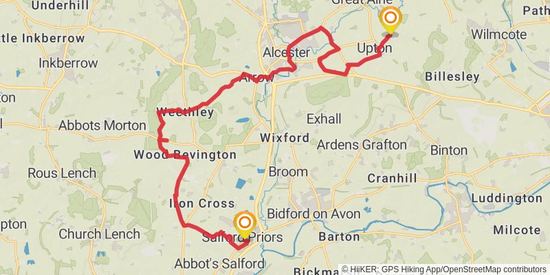 Church2church Walks in Warwickshire stage 10 Map