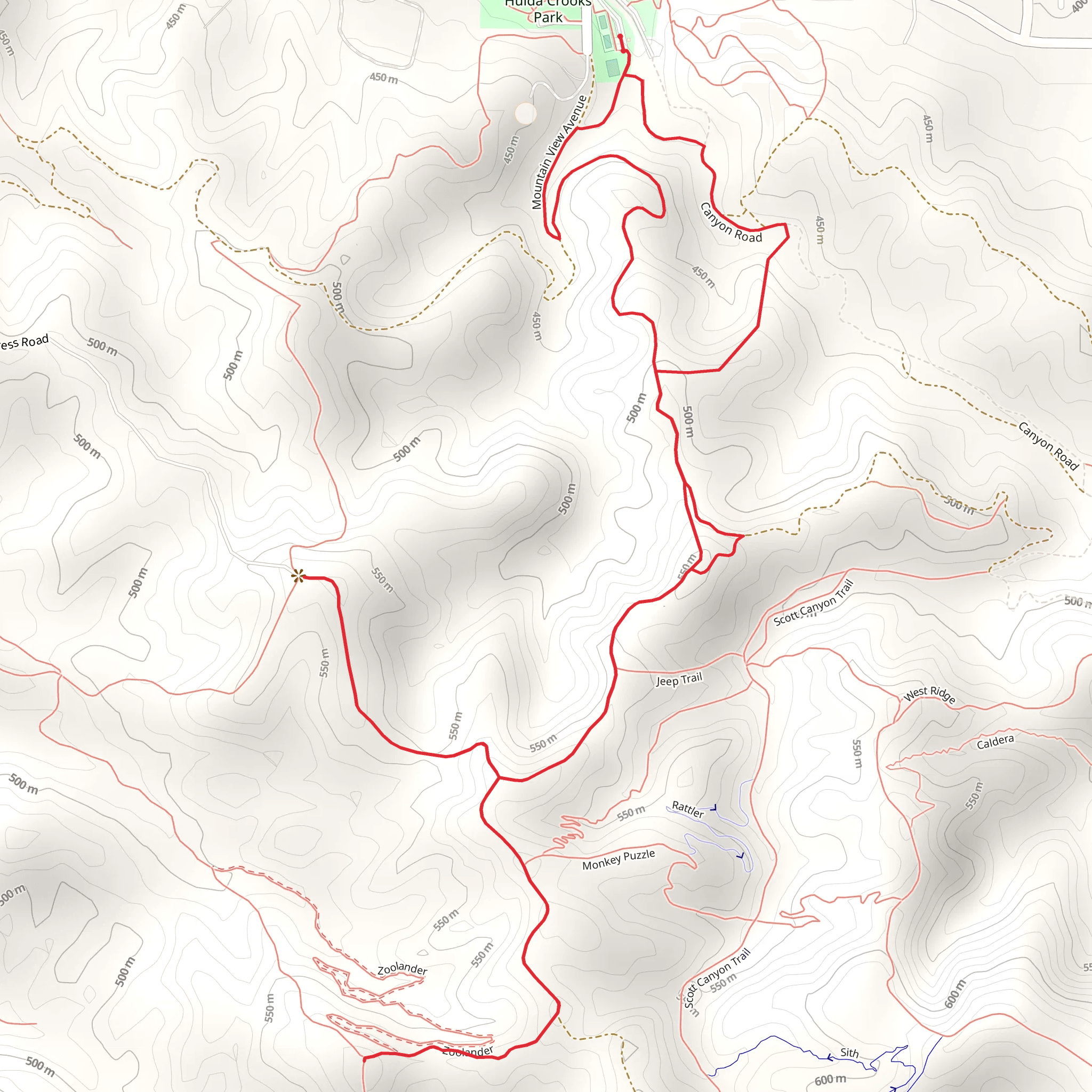 Hulda Short Hike Loop and Extension mobile static map