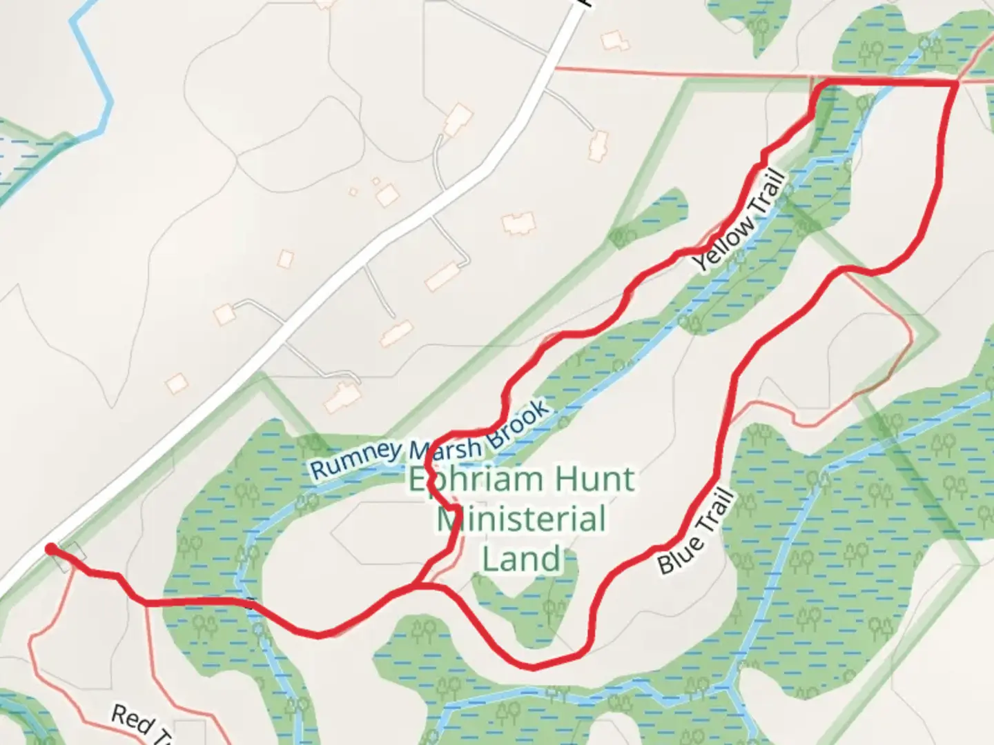 An image depicting the trail Rumney Marsh Brook Loop Trail and its surrounding area.