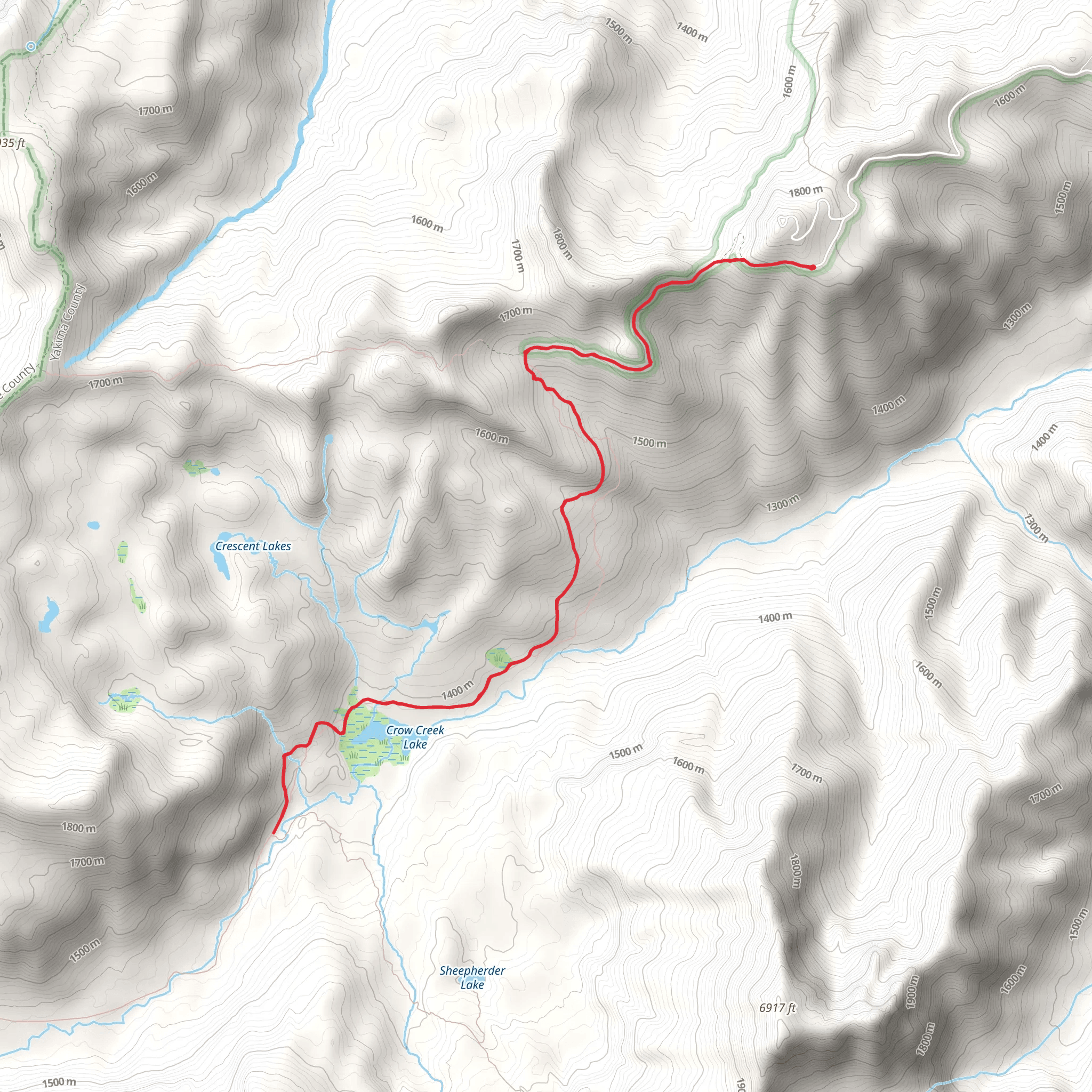Cougar Valley via Raven Roost Trail mobile static map