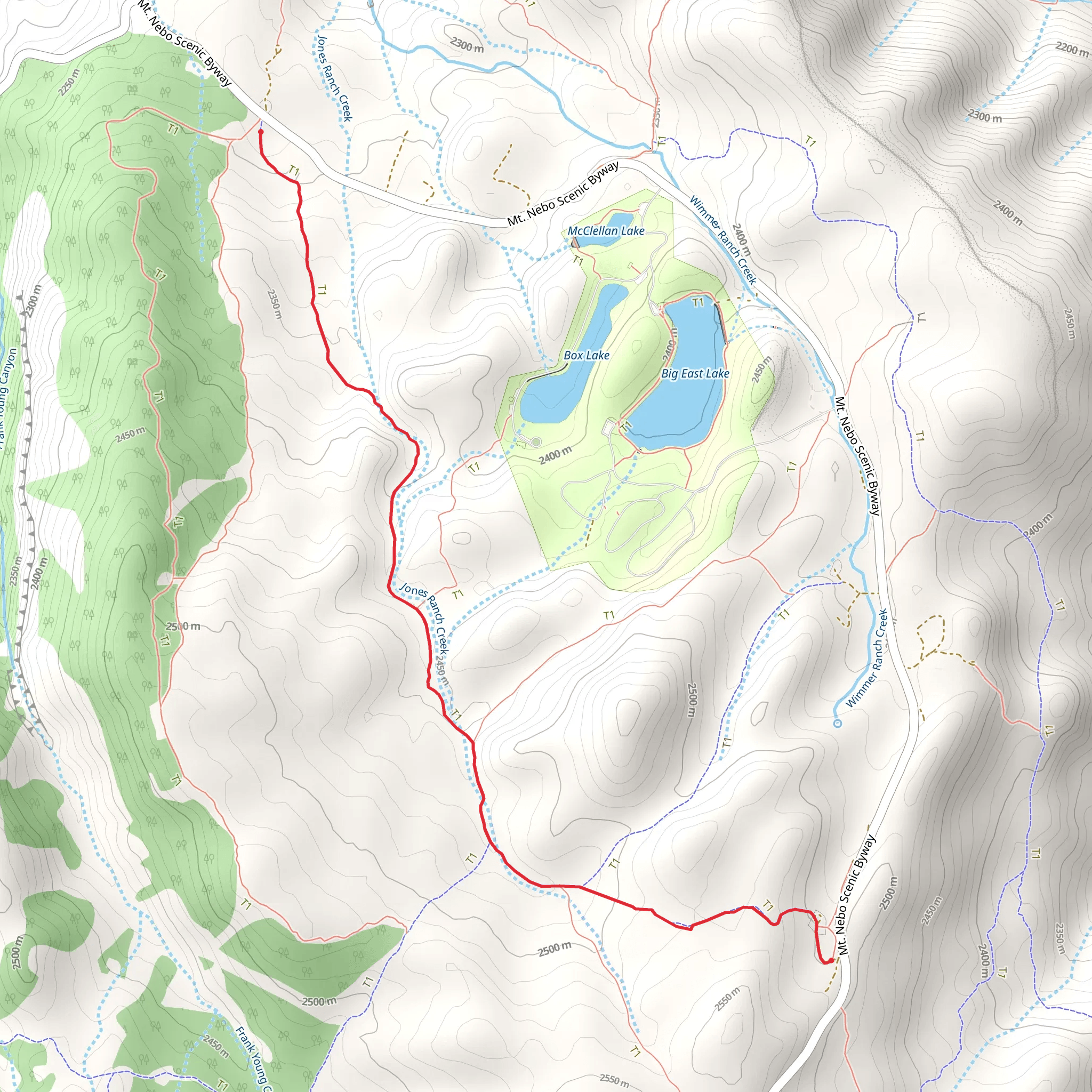 Jones Ranch Trail mobile static map