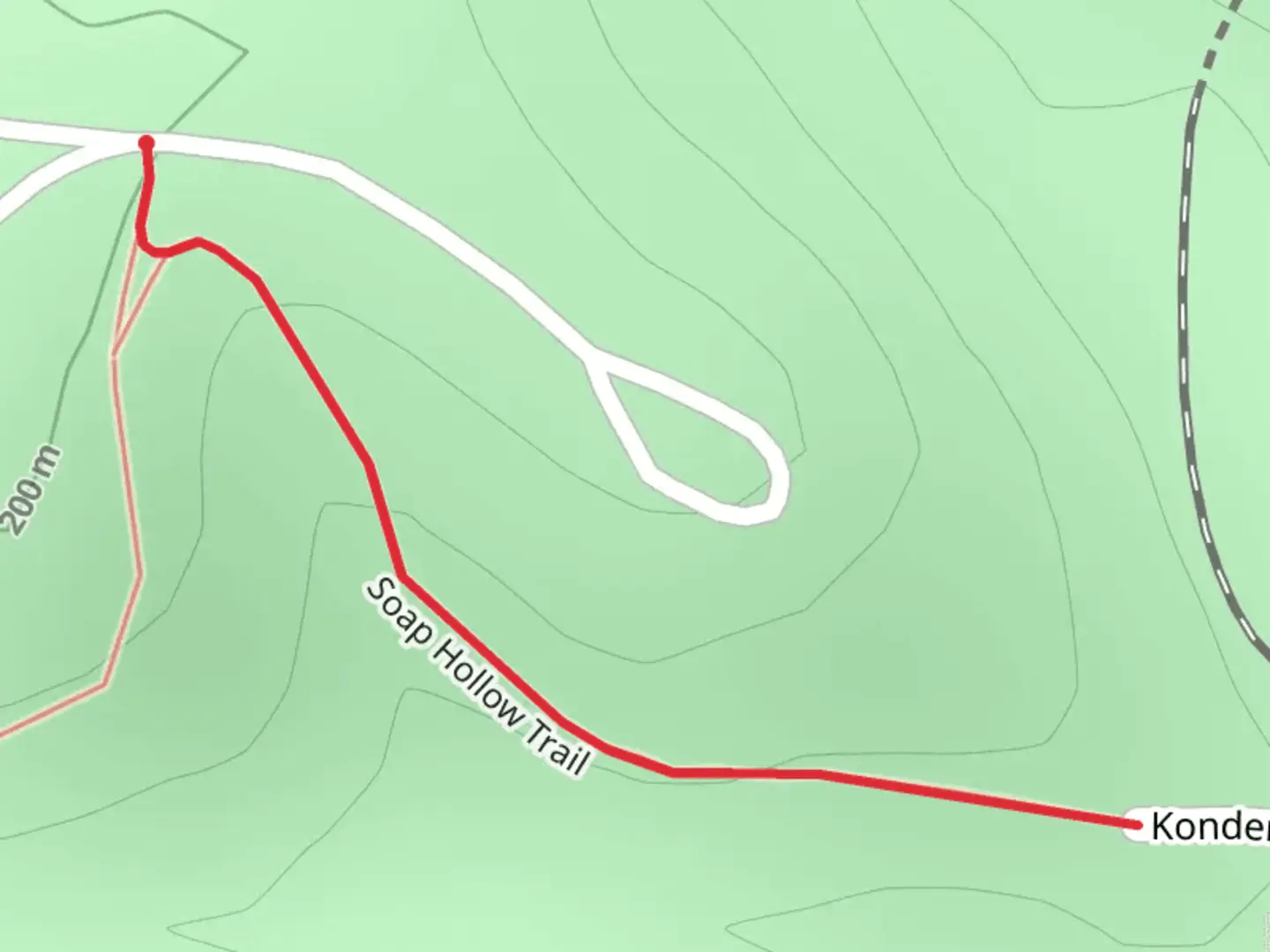 An image depicting the trail Soap Hollow Trail and its surrounding area.