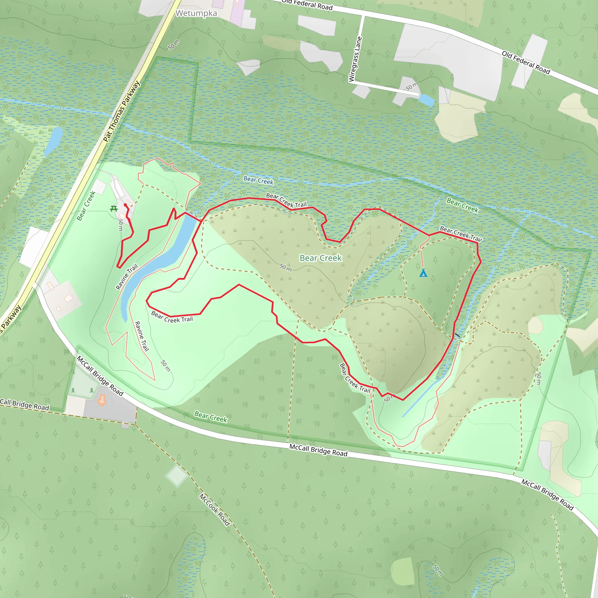 Living Forest and Bear Creek Loop Trail mobile static map