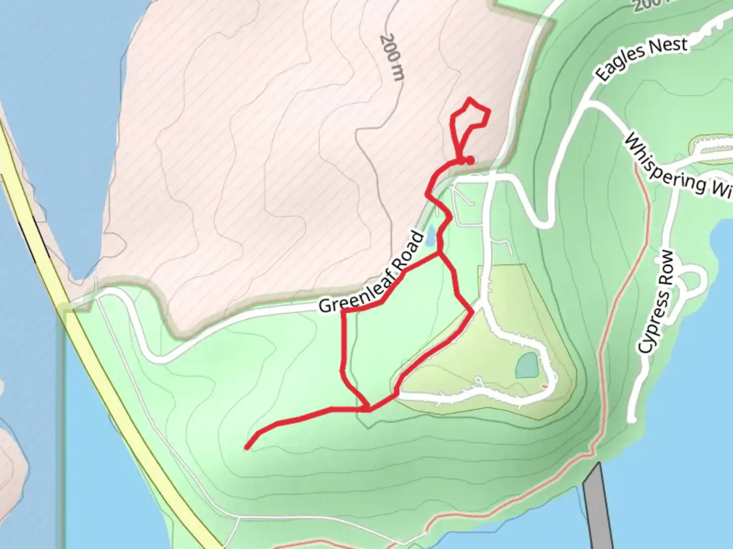 An image depicting the trail Greenleaf Road Loop and its surrounding area.