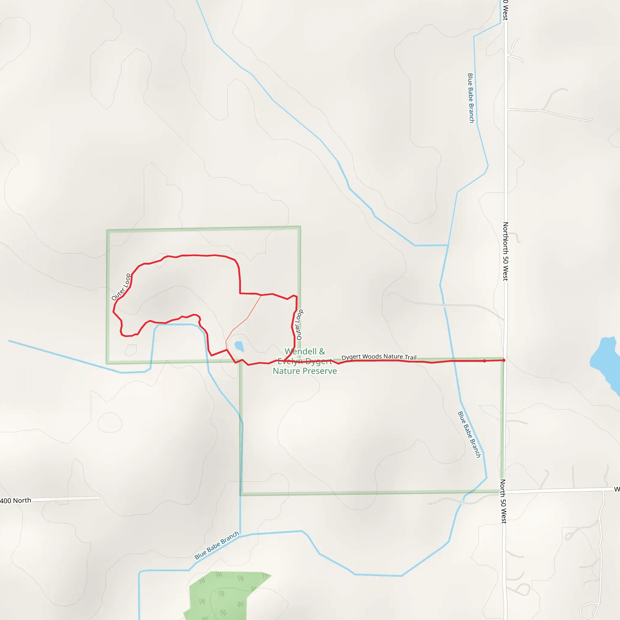 Dygert Woods Nature Trail and Outer Loop mobile static map