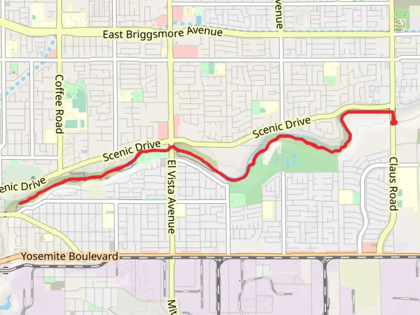 An image depicting the trail Dry Creek Walk and its surrounding area.