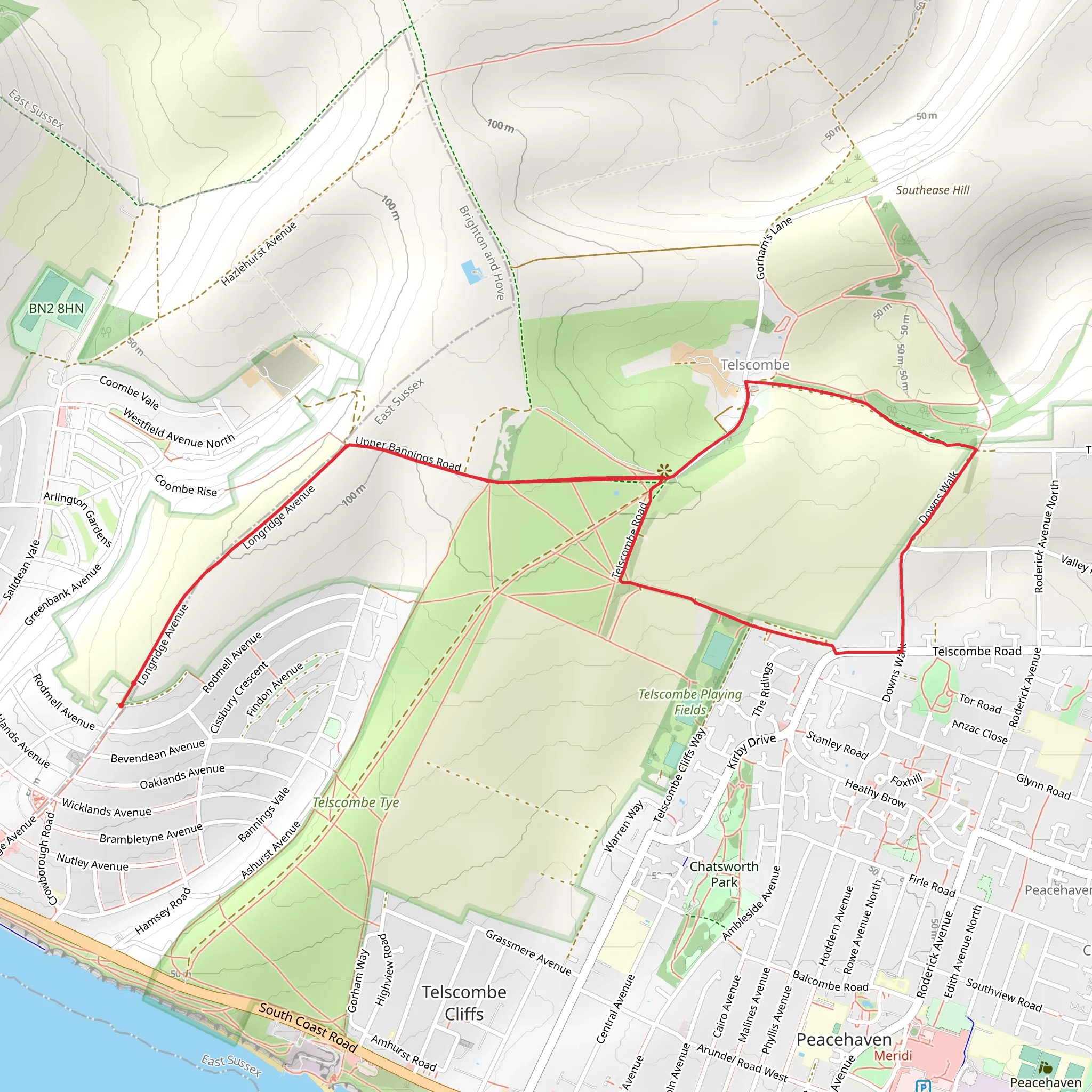 Telscombe Route mobile static map