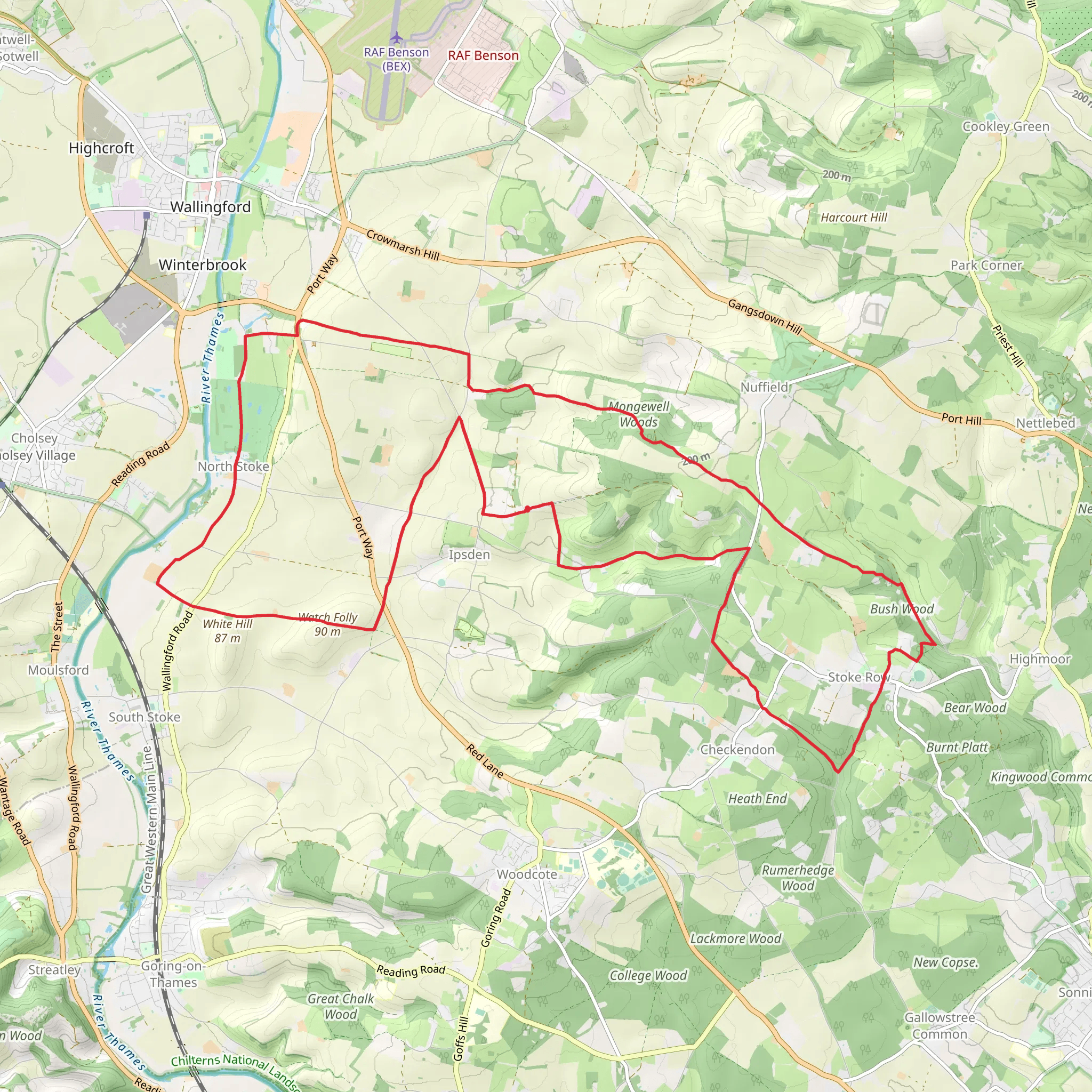 Hailey, Littlestoke and Stoke Row Loop mobile static map