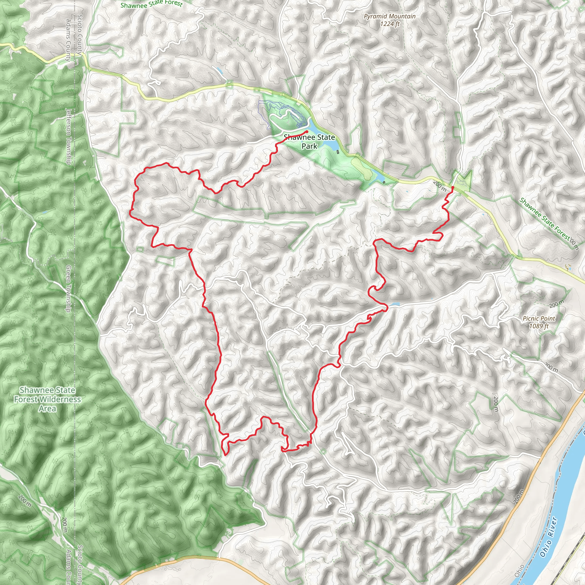 ADT and Shawnee Backpacking Trail mobile static map