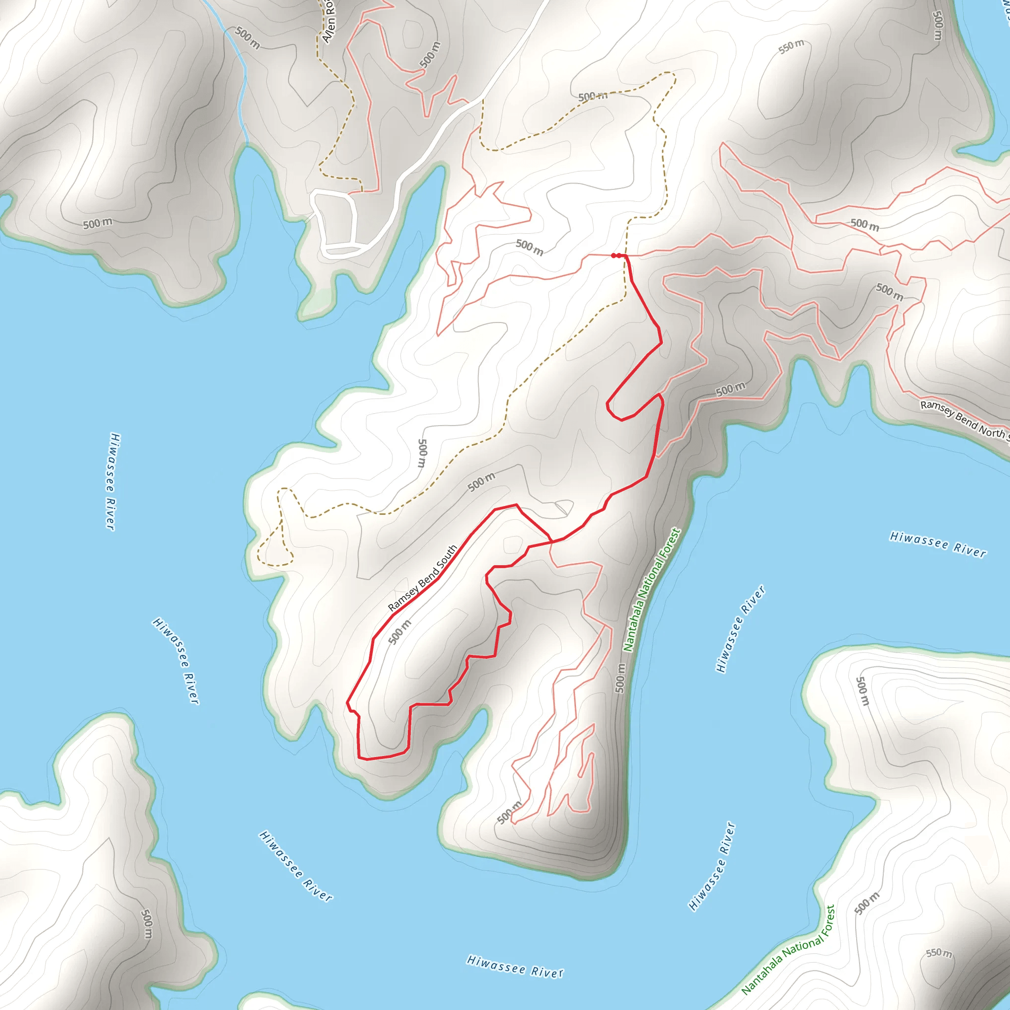 Ramsey Bend South Trail mobile static map