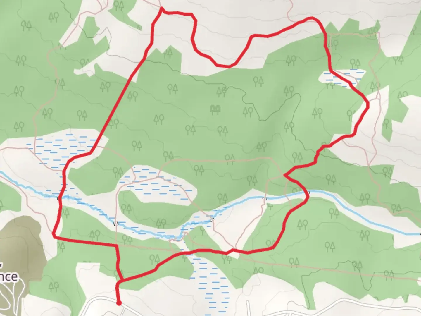 An image depicting the trail Homestead Loop and its surrounding area.
