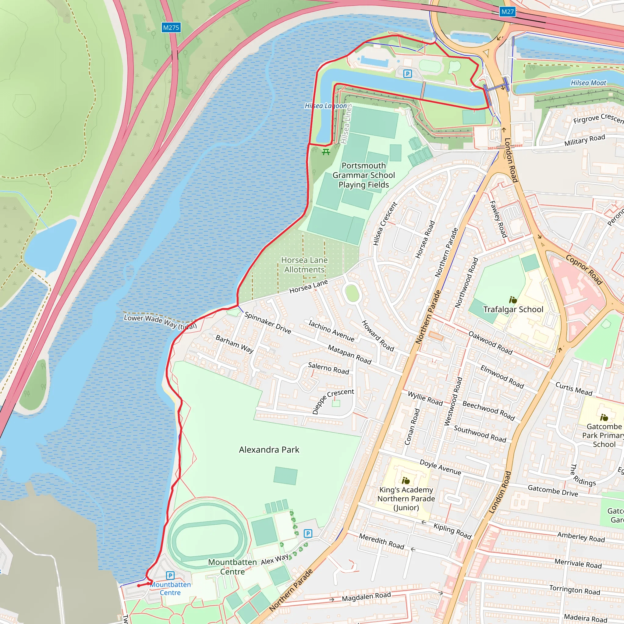 South Coast Wakepark Loop mobile static map