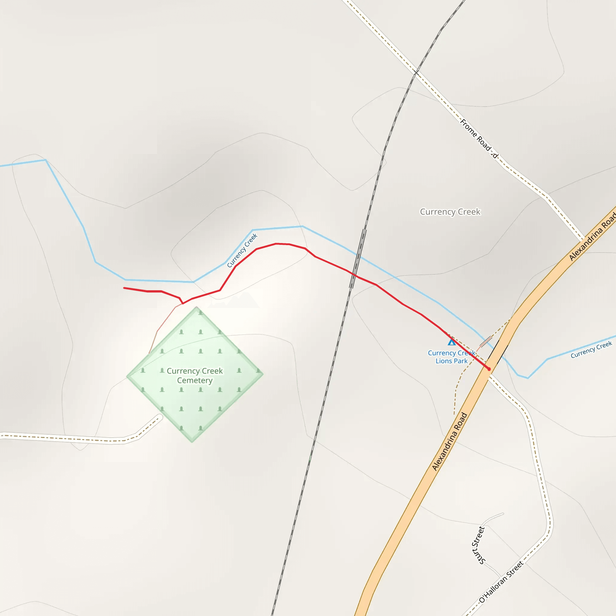Currency Creek Waterfall Hike mobile static map