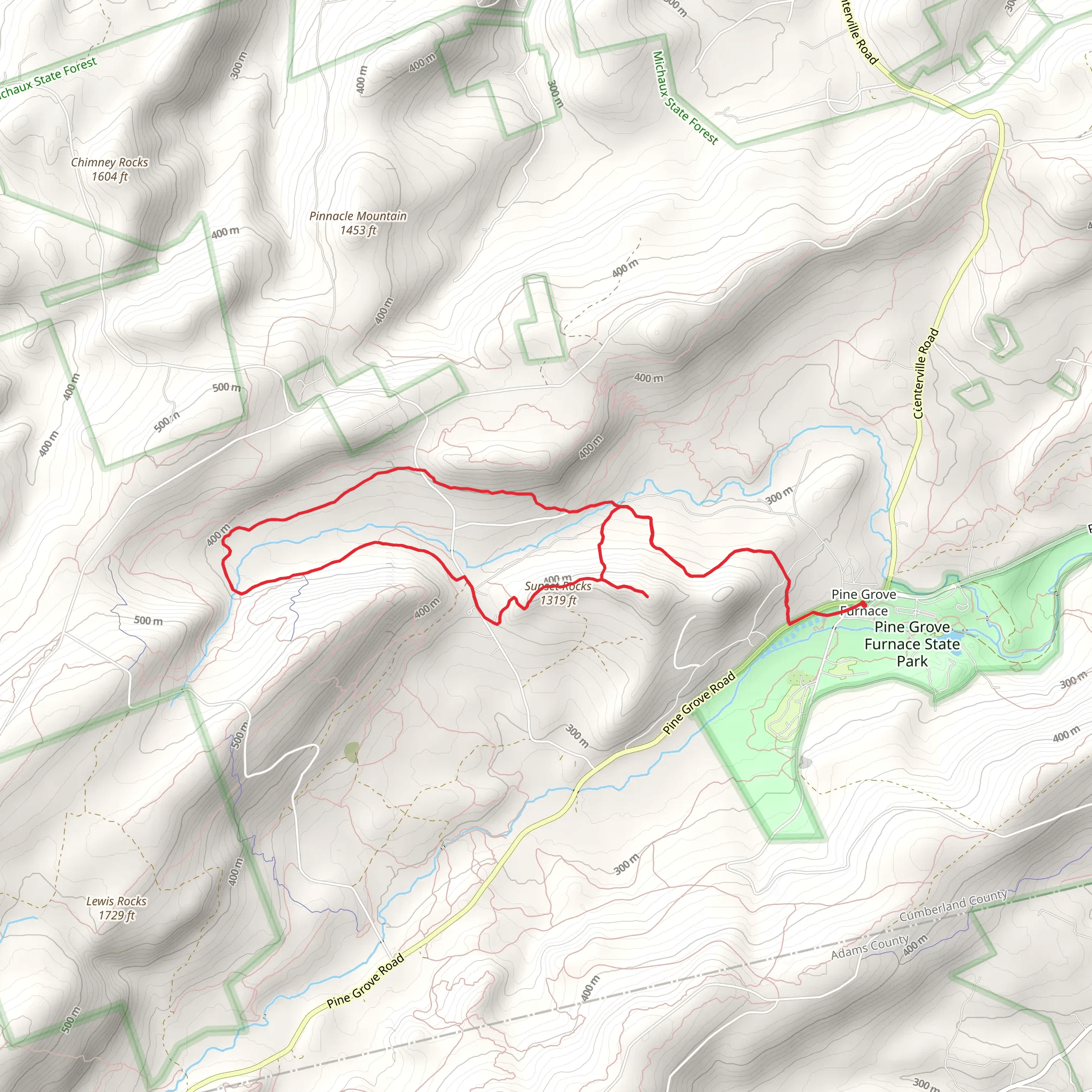 Little Rocky Ridge and Sunset Rocks Loop mobile static map